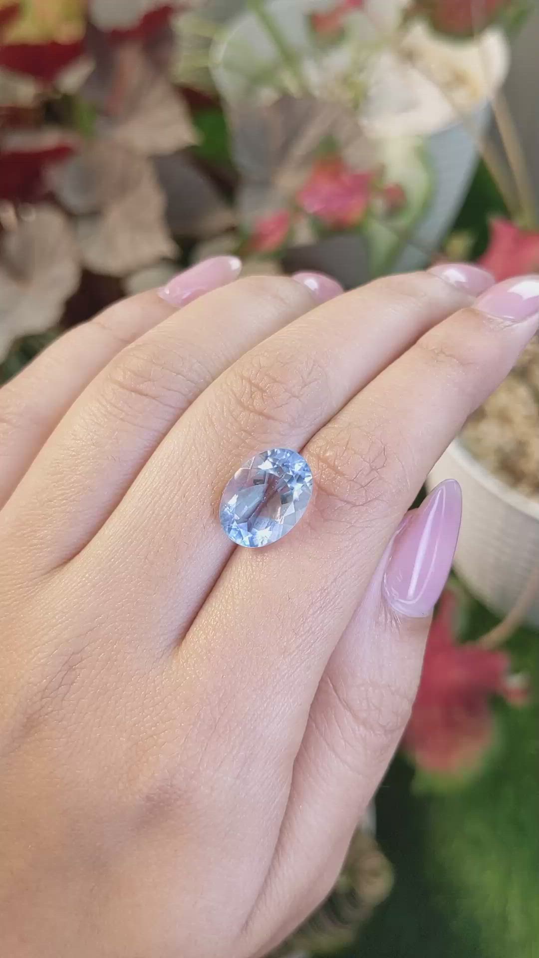 6.75 Ct. Blue Fluorite from Ceylon (Sri Lanka) Size Video