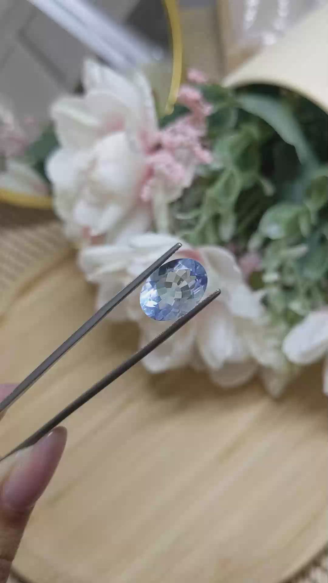 6.75 Ct. Blue Fluorite from Ceylon (Sri Lanka) Size Video