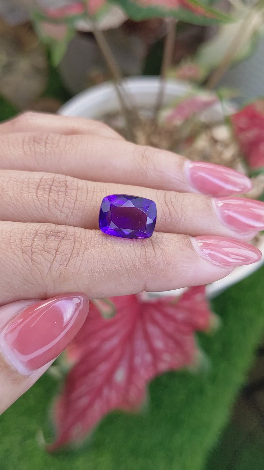 7.14 Ct. Purple Amethyst from Brazil Size Video