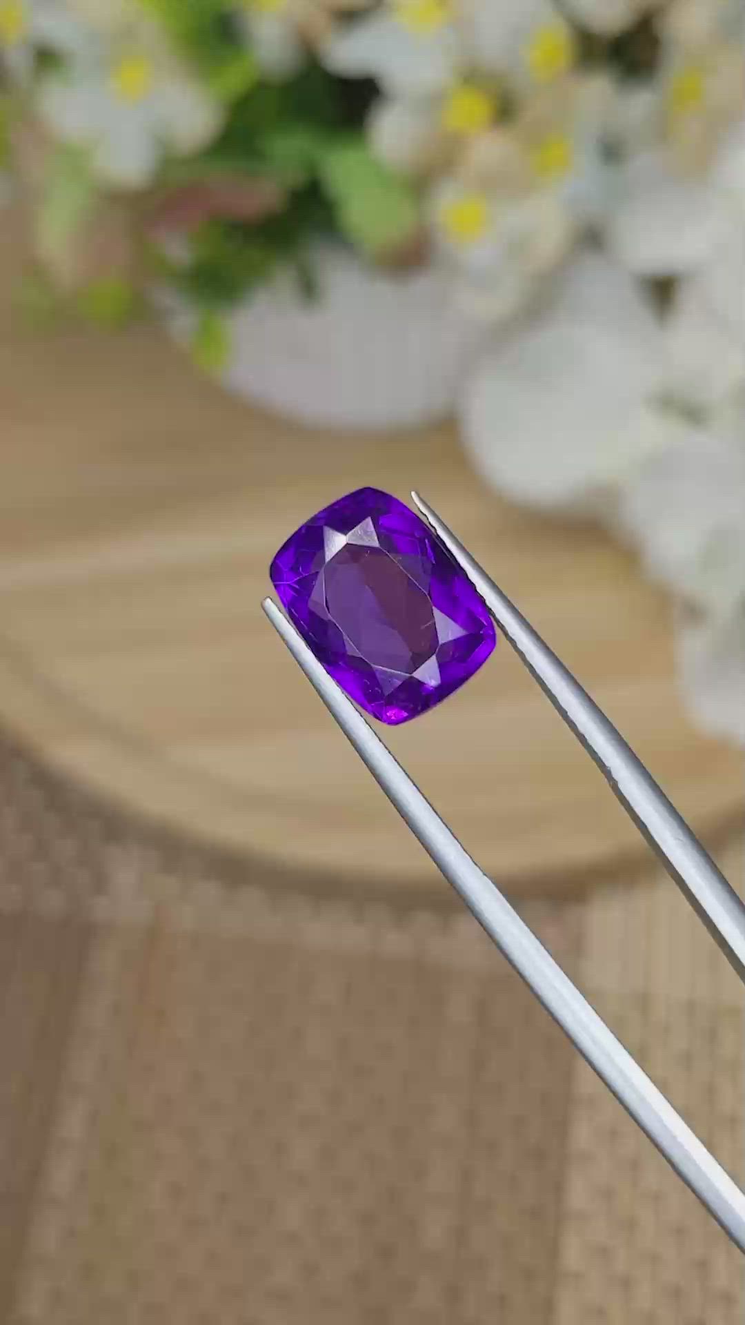 7.14 Ct. Purple Amethyst from Brazil Size Video