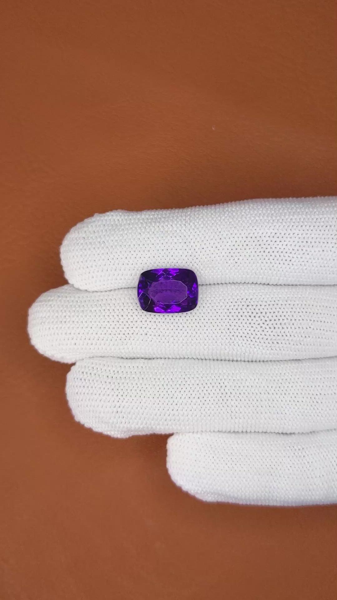 7.40 Ct. Purple Amethyst from Brazil Size Video