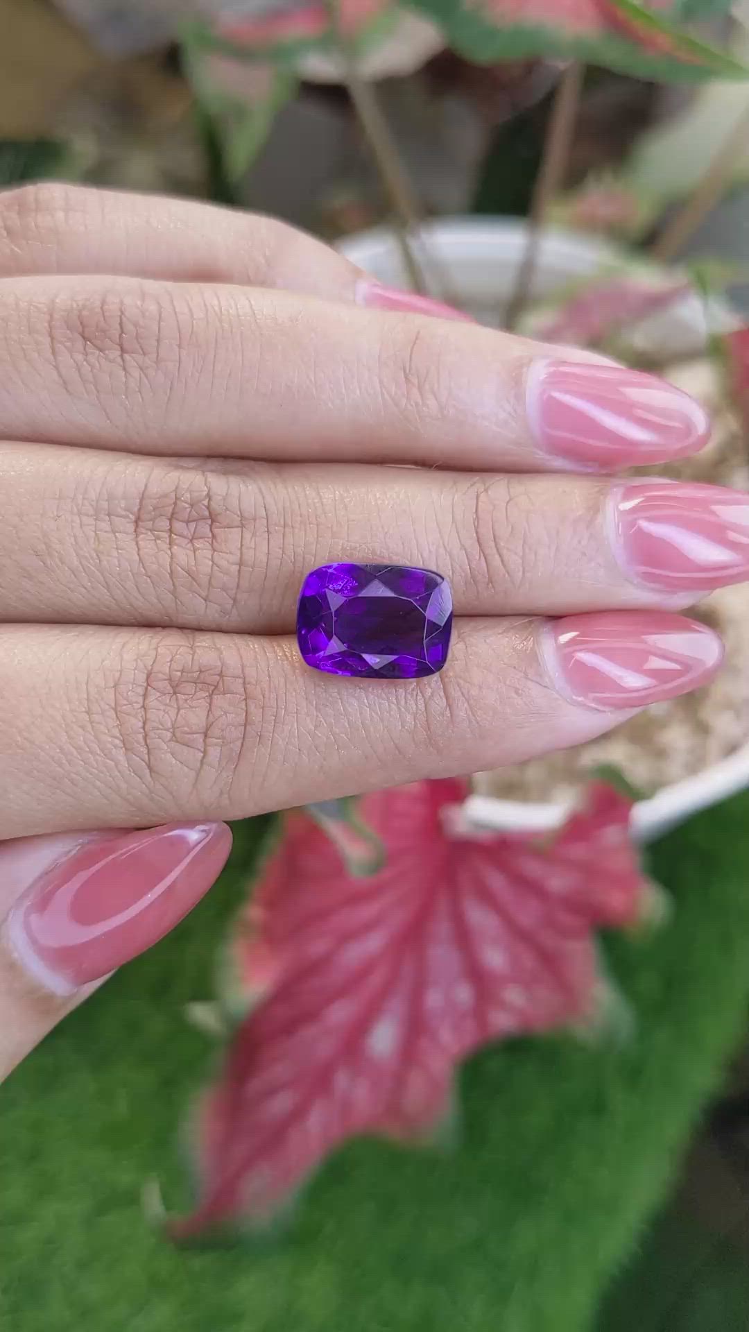 7.40 Ct. Purple Amethyst from Brazil Size Video