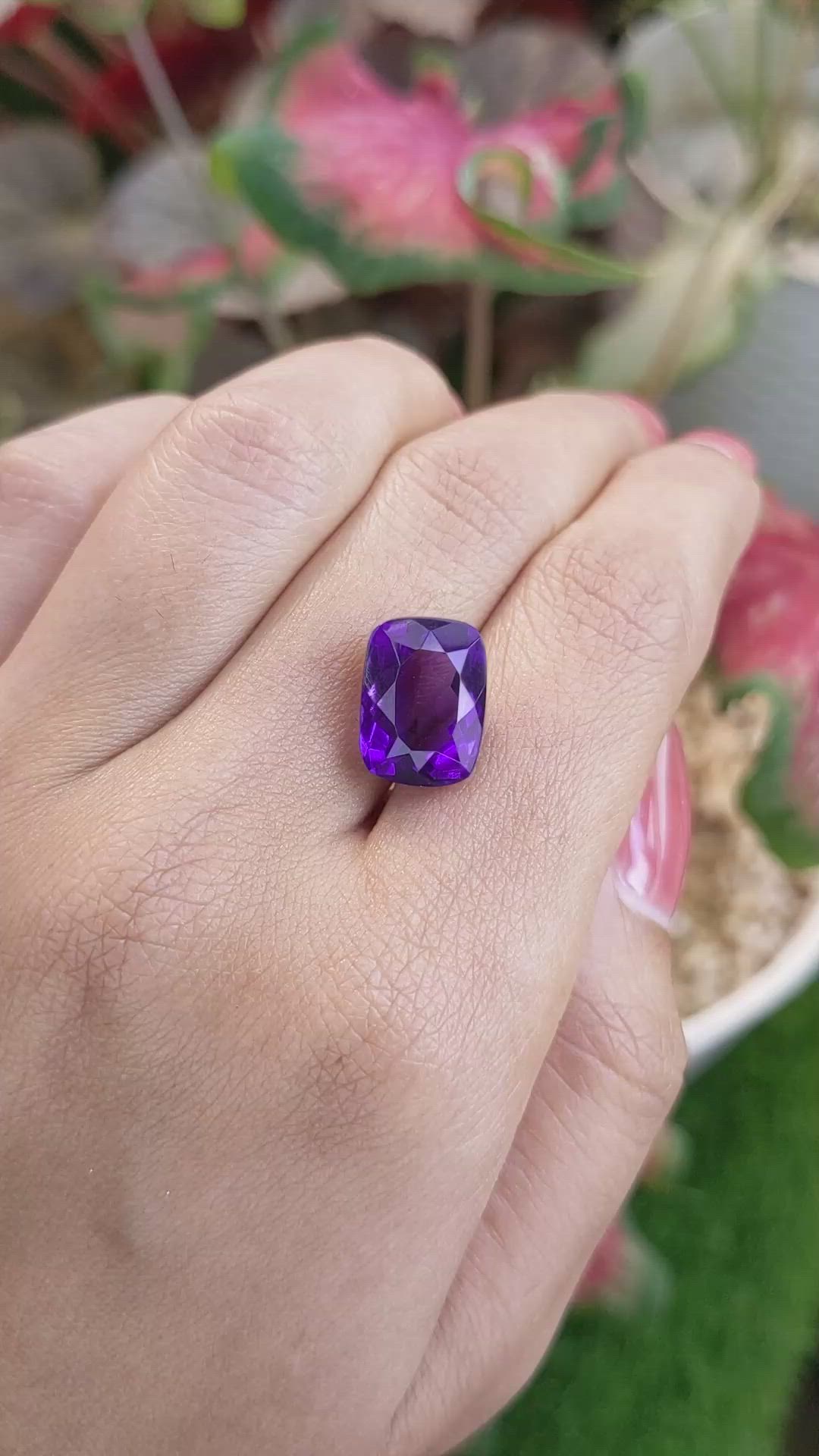 7.40 Ct. Purple Amethyst from Brazil Size Video