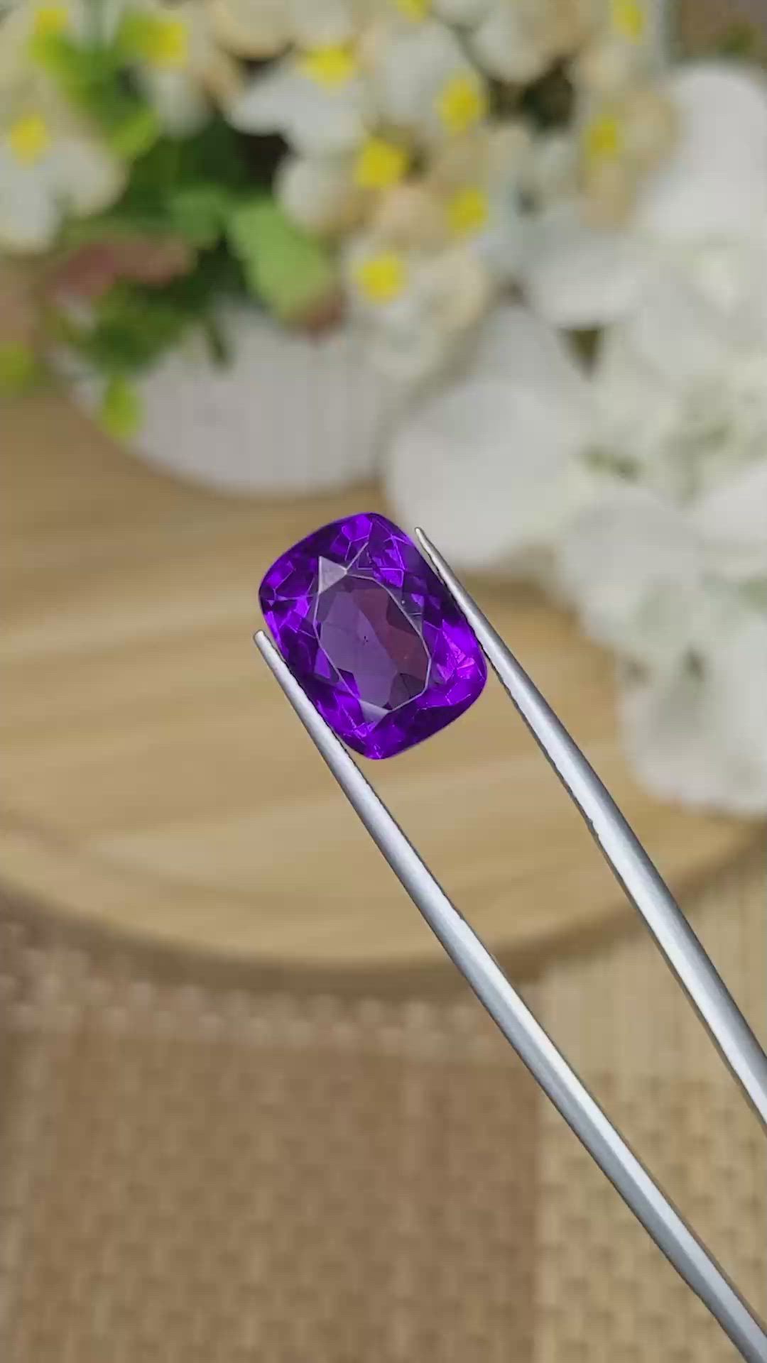 7.40 Ct. Purple Amethyst from Brazil Size Video