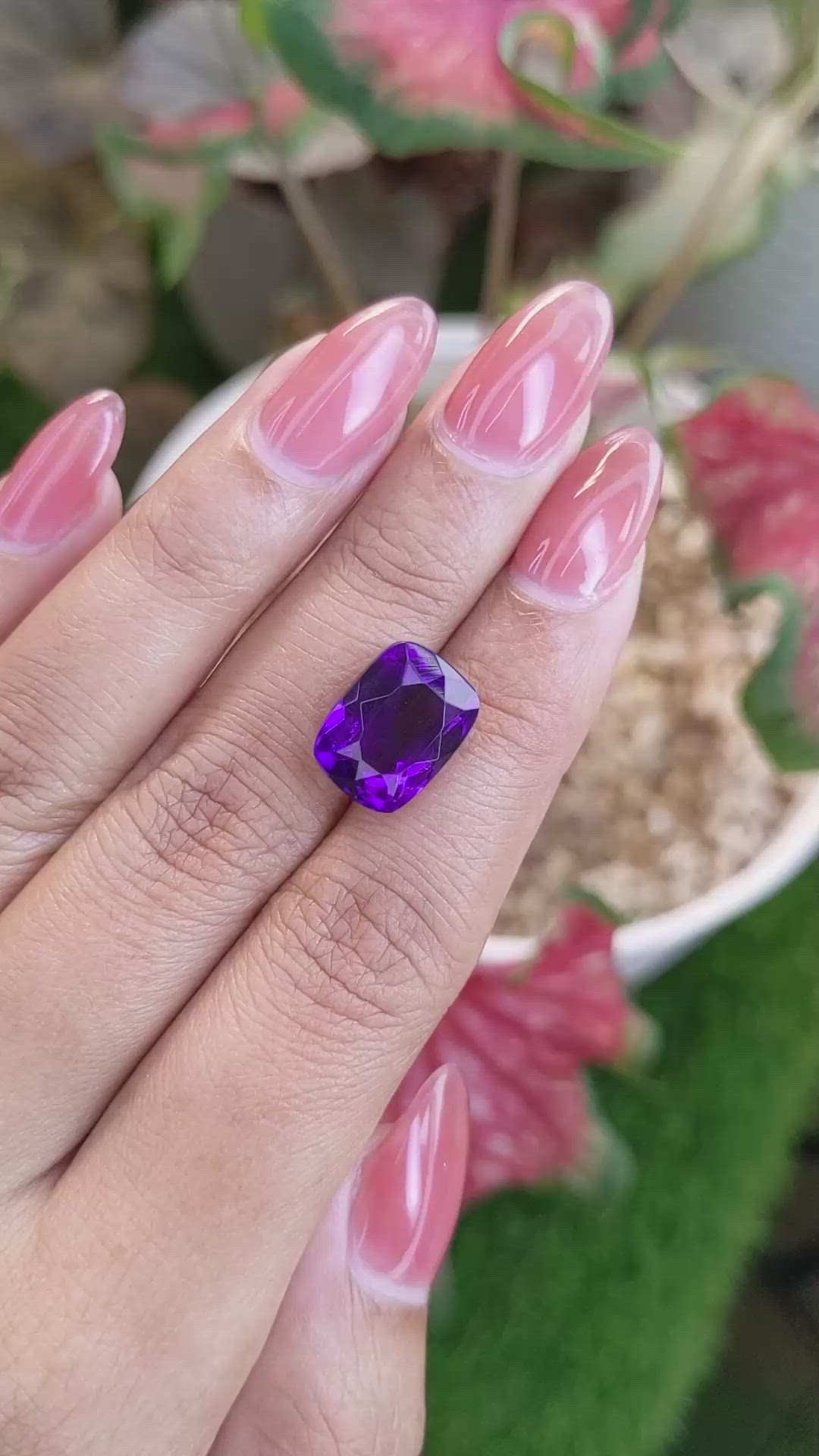 7.40 Ct. Purple Amethyst from Brazil Size Video