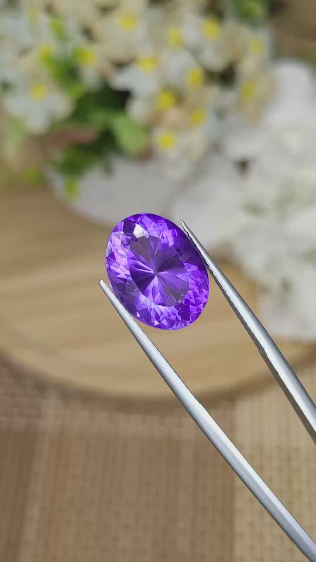 8.52 Ct. Purple Amethyst from Brazil Size Video