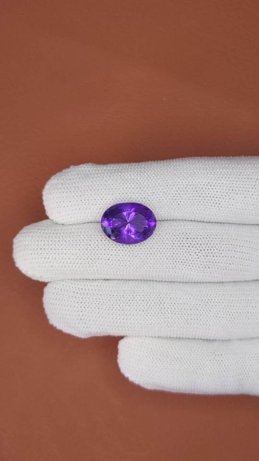 8.52 Ct. Purple Amethyst from Brazil Size Video