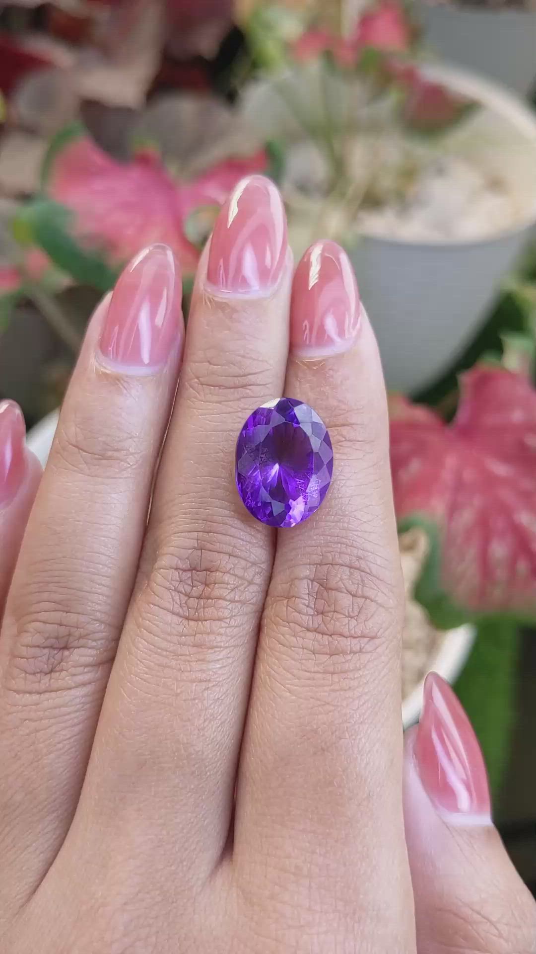8.52 Ct. Purple Amethyst from Brazil Size Video