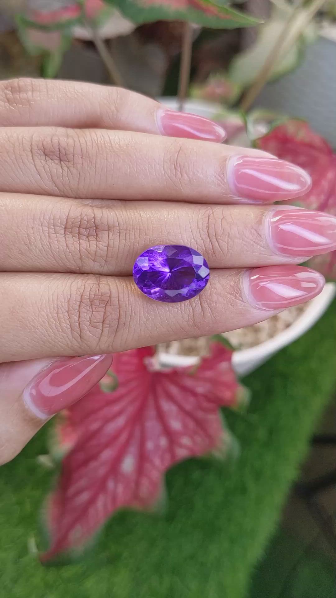 8.52 Ct. Purple Amethyst from Brazil Size Video