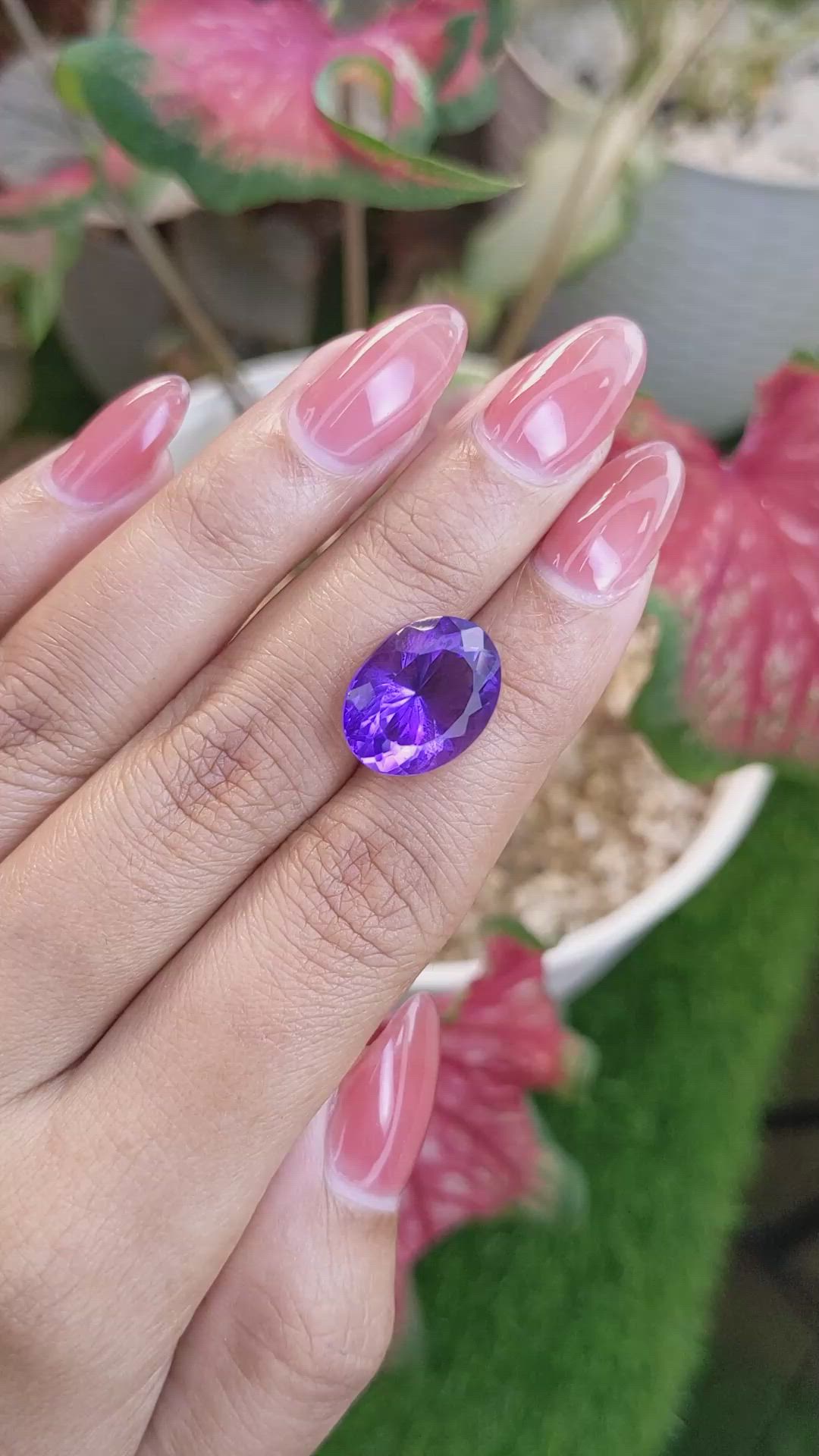 8.52 Ct. Purple Amethyst from Brazil Size Video