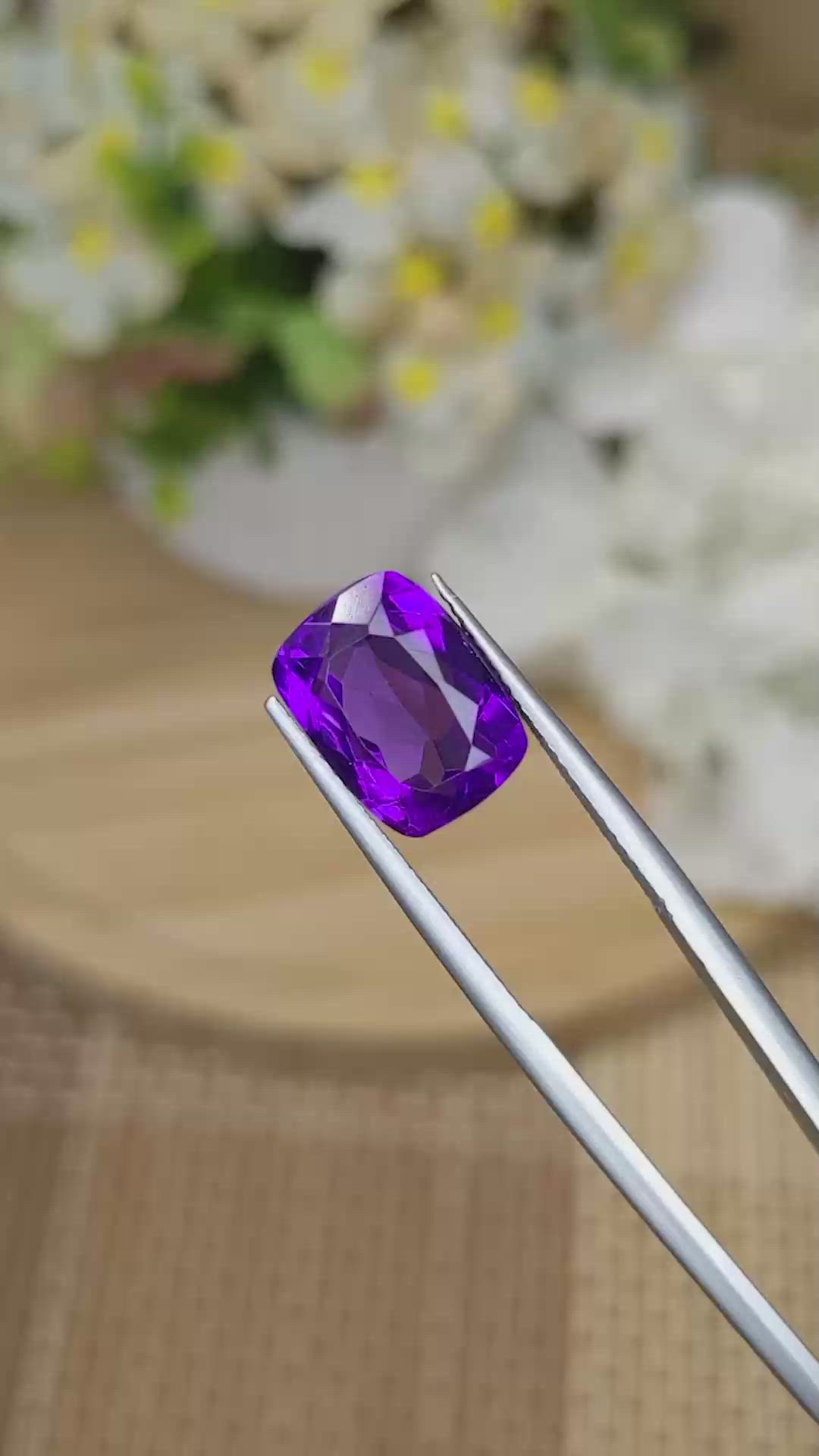 6.52 Ct. Purple Amethyst from Brazil Size Video