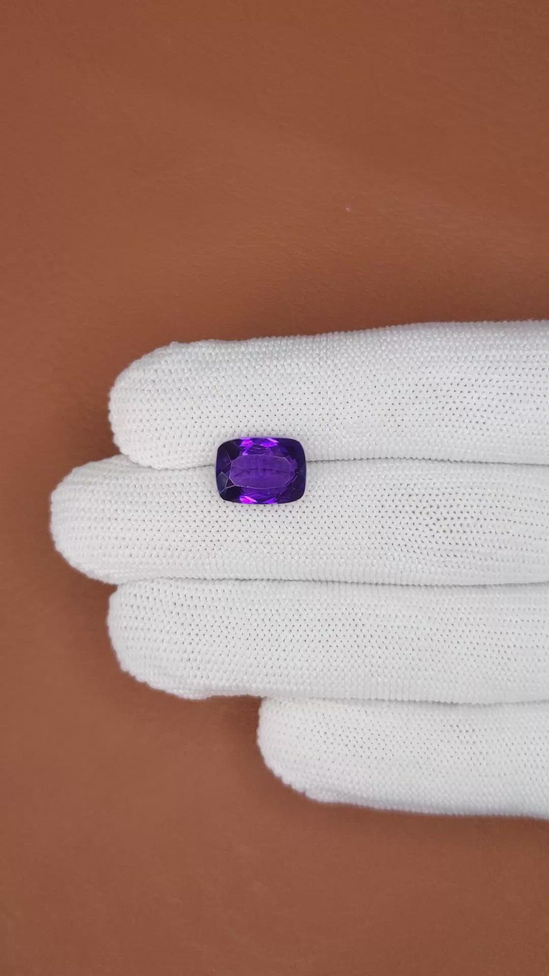 6.52 Ct. Purple Amethyst from Brazil Size Video