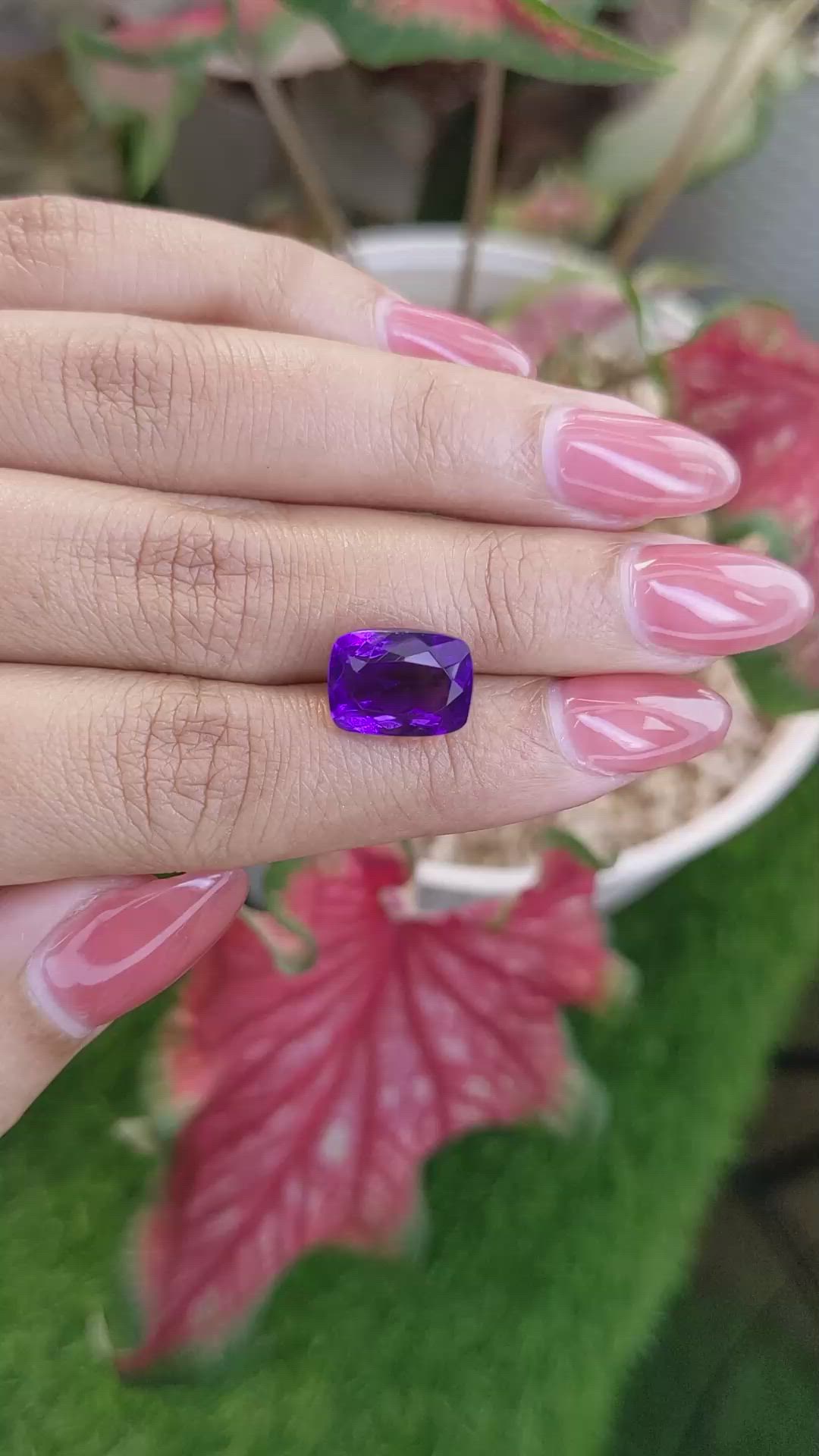 6.52 Ct. Purple Amethyst from Brazil Size Video