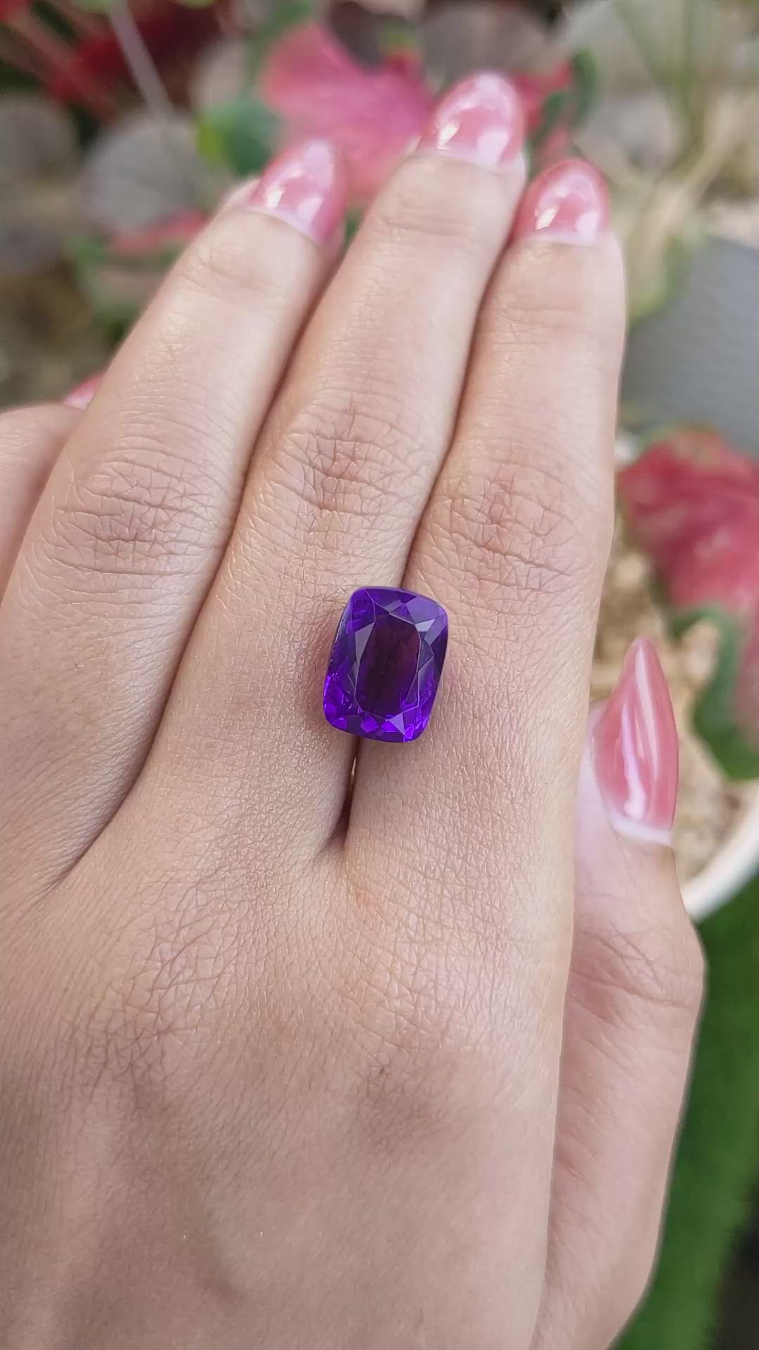 6.52 Ct. Purple Amethyst from Brazil Size Video