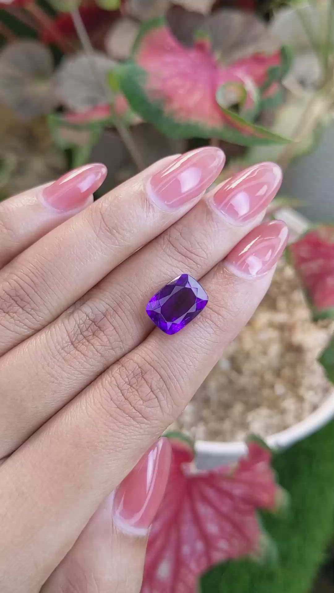 6.52 Ct. Purple Amethyst from Brazil Size Video