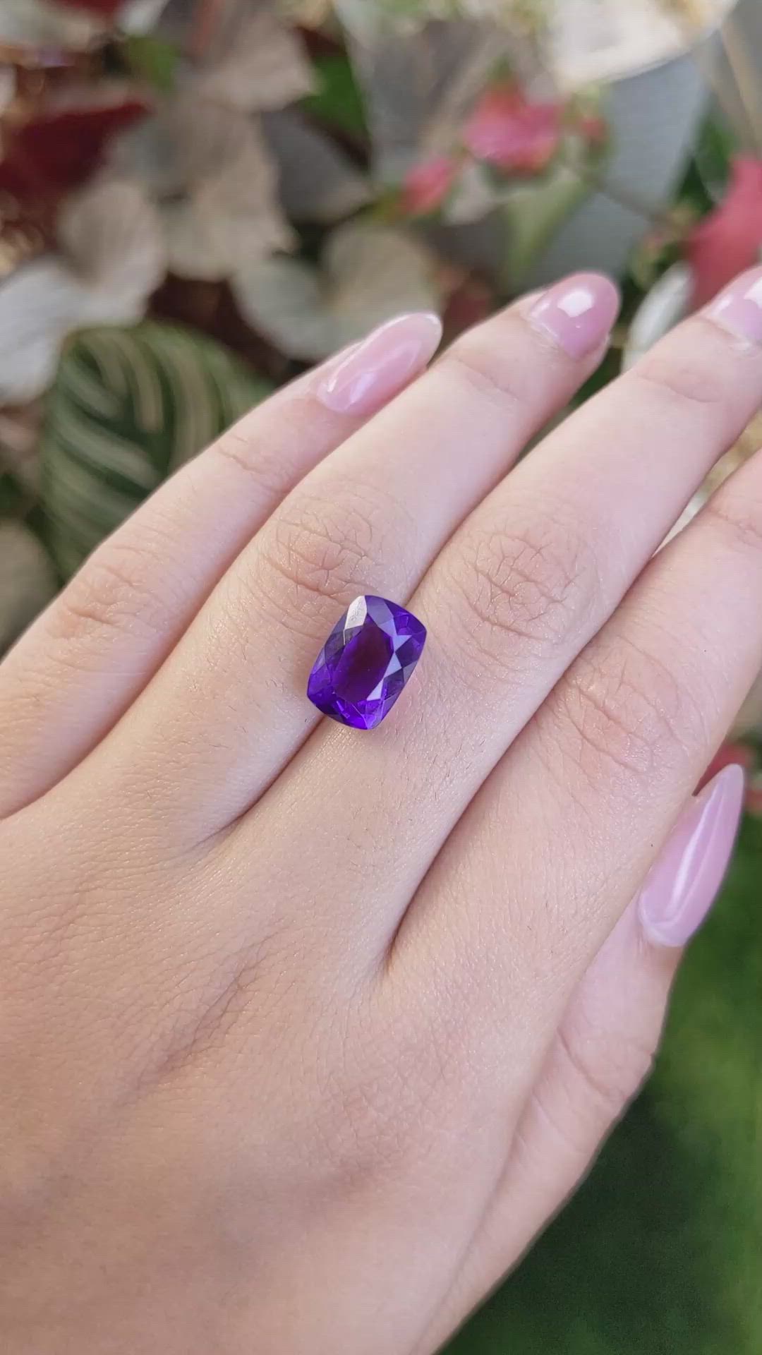 5.14 Ct. Purple Amethyst from Brazil Size Video