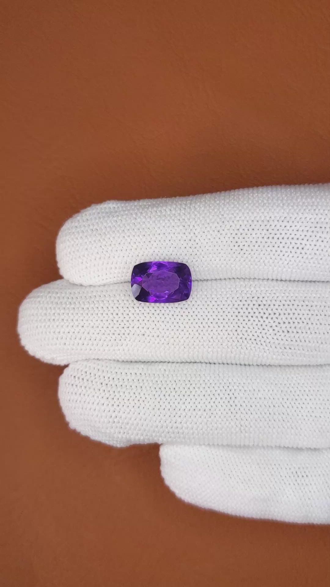 5.14 Ct. Purple Amethyst from Brazil Size Video