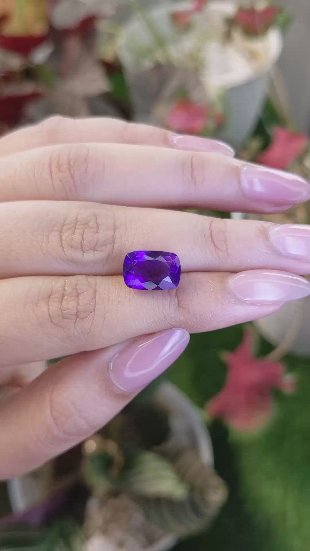 5.14 Ct. Purple Amethyst from Brazil Size Video