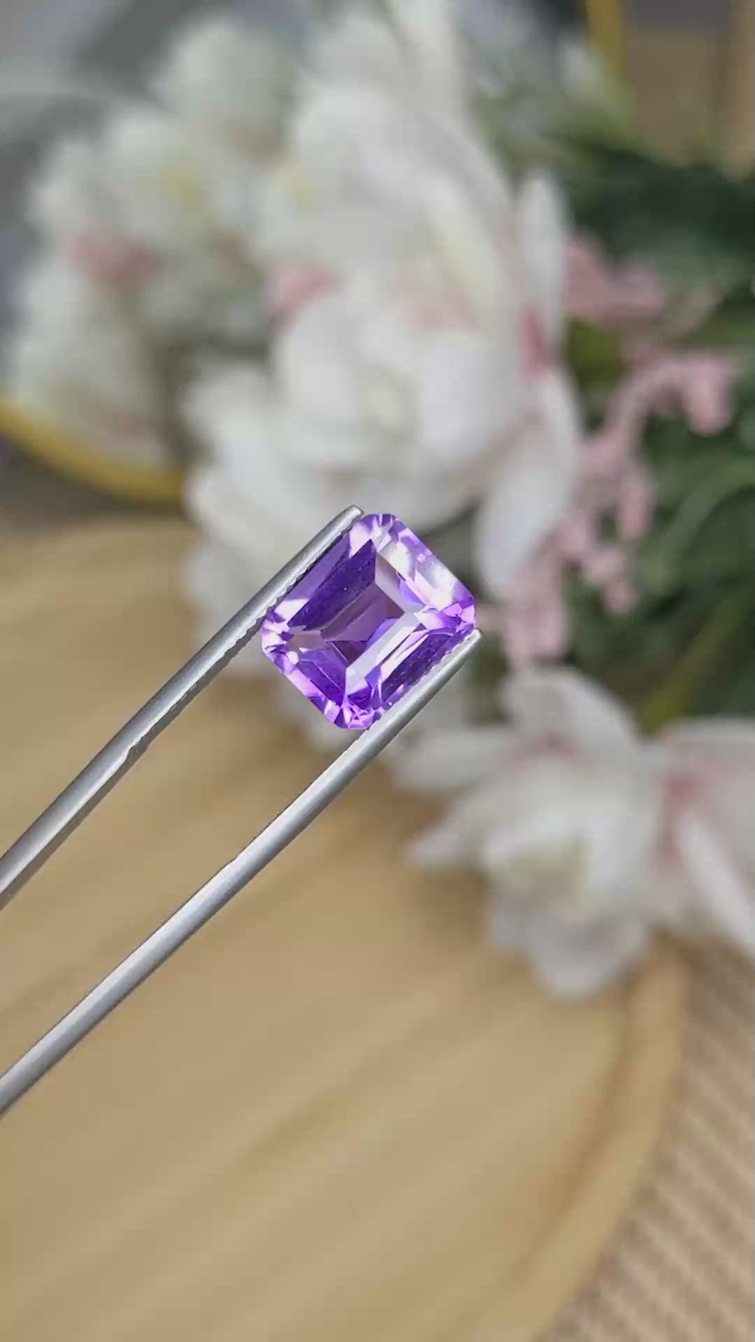 4.75 Ct. Purple Amethyst from Brazil Size Video