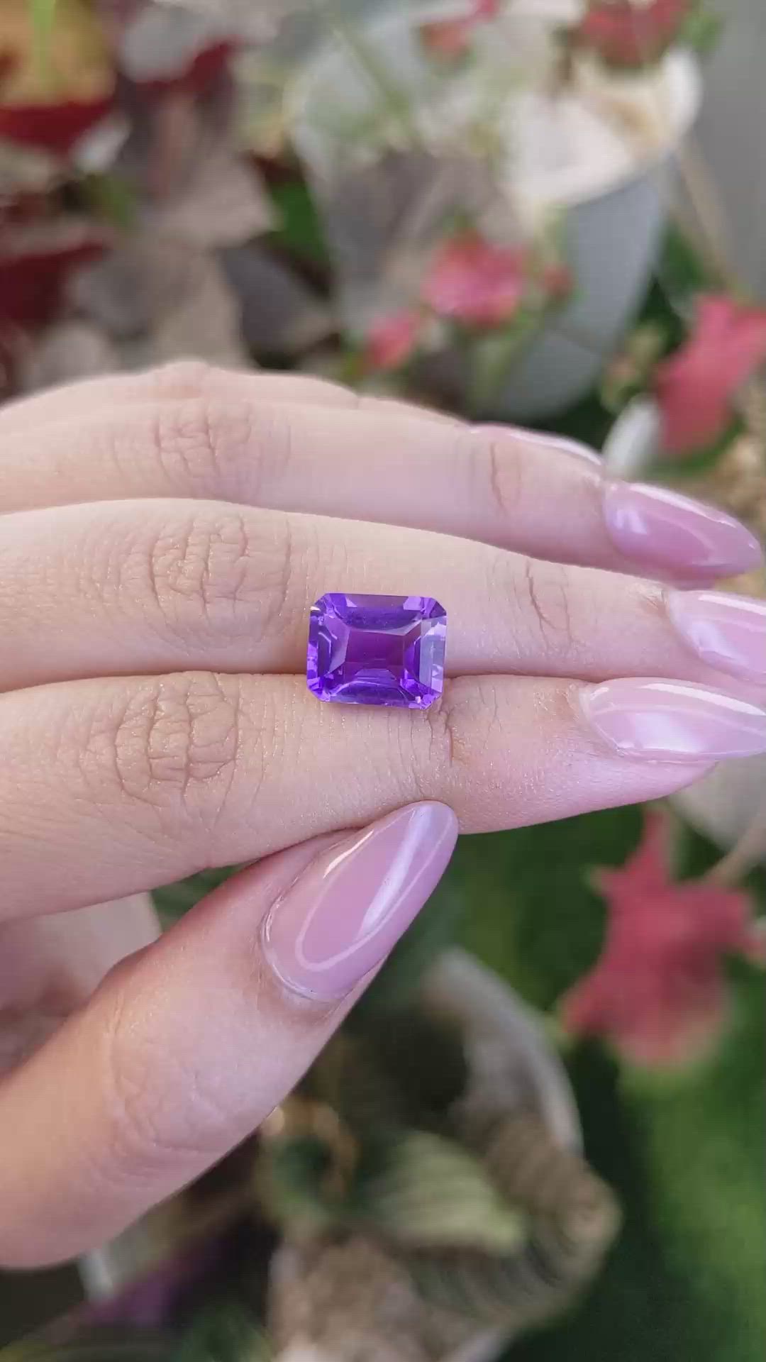 4.75 Ct. Purple Amethyst from Brazil Size Video