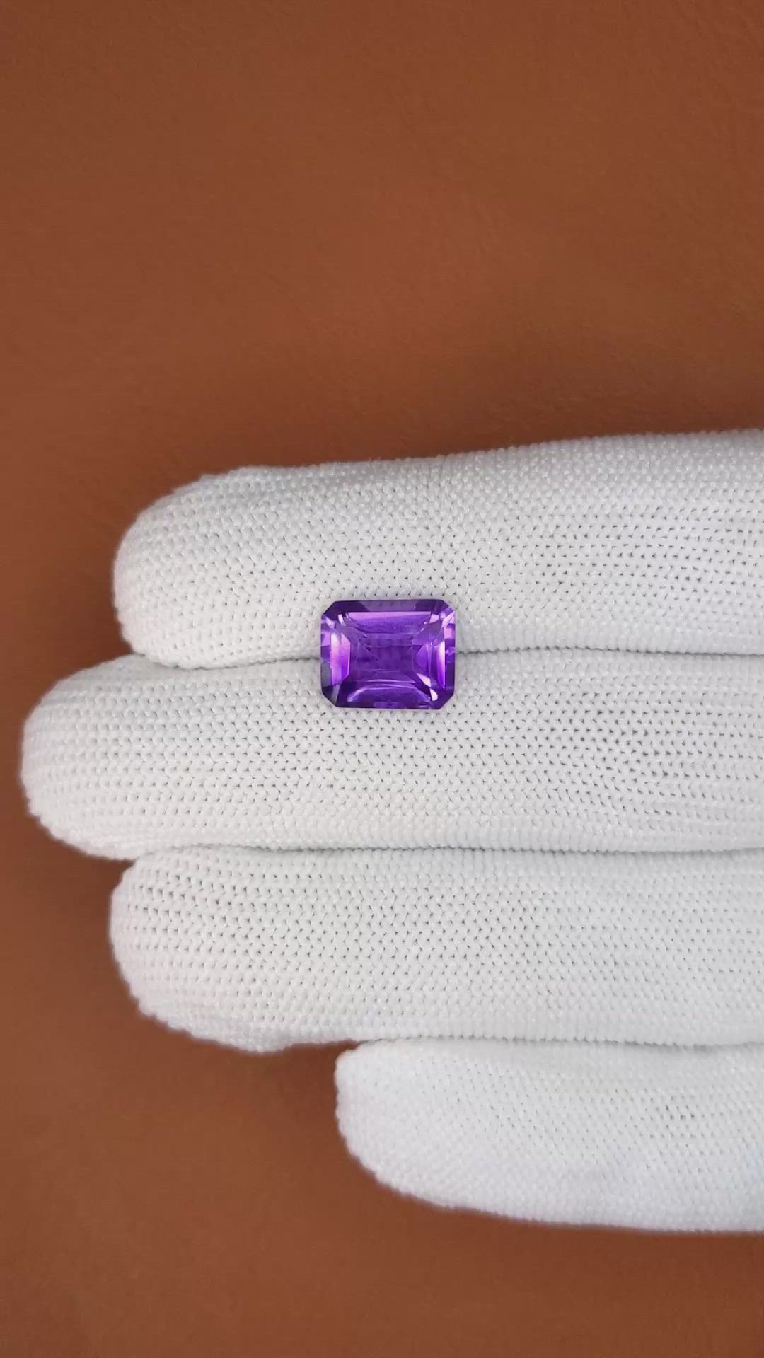4.75 Ct. Purple Amethyst from Brazil Size Video