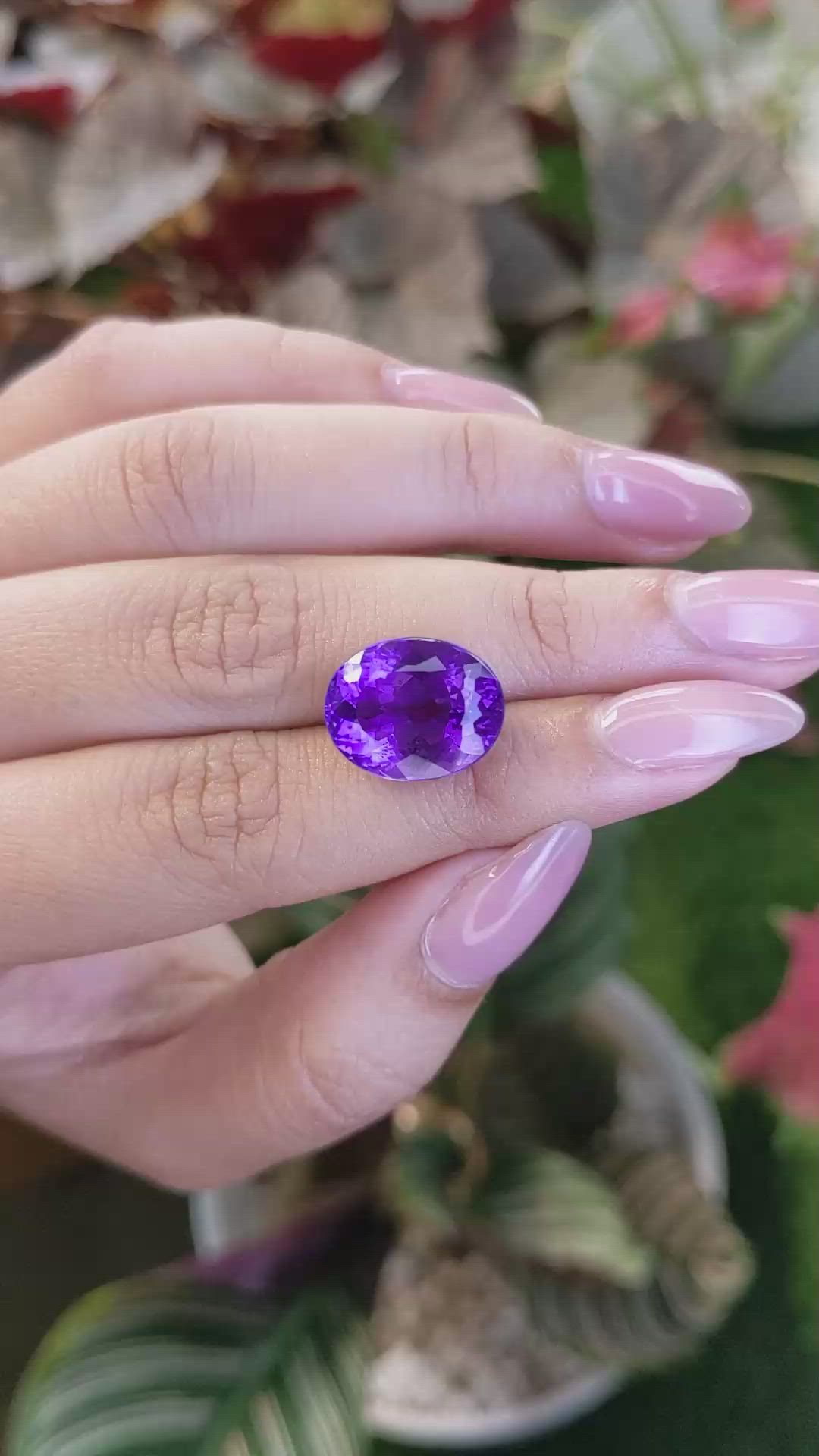 9.57 Ct. Purple Amethyst from Brazil Size Video