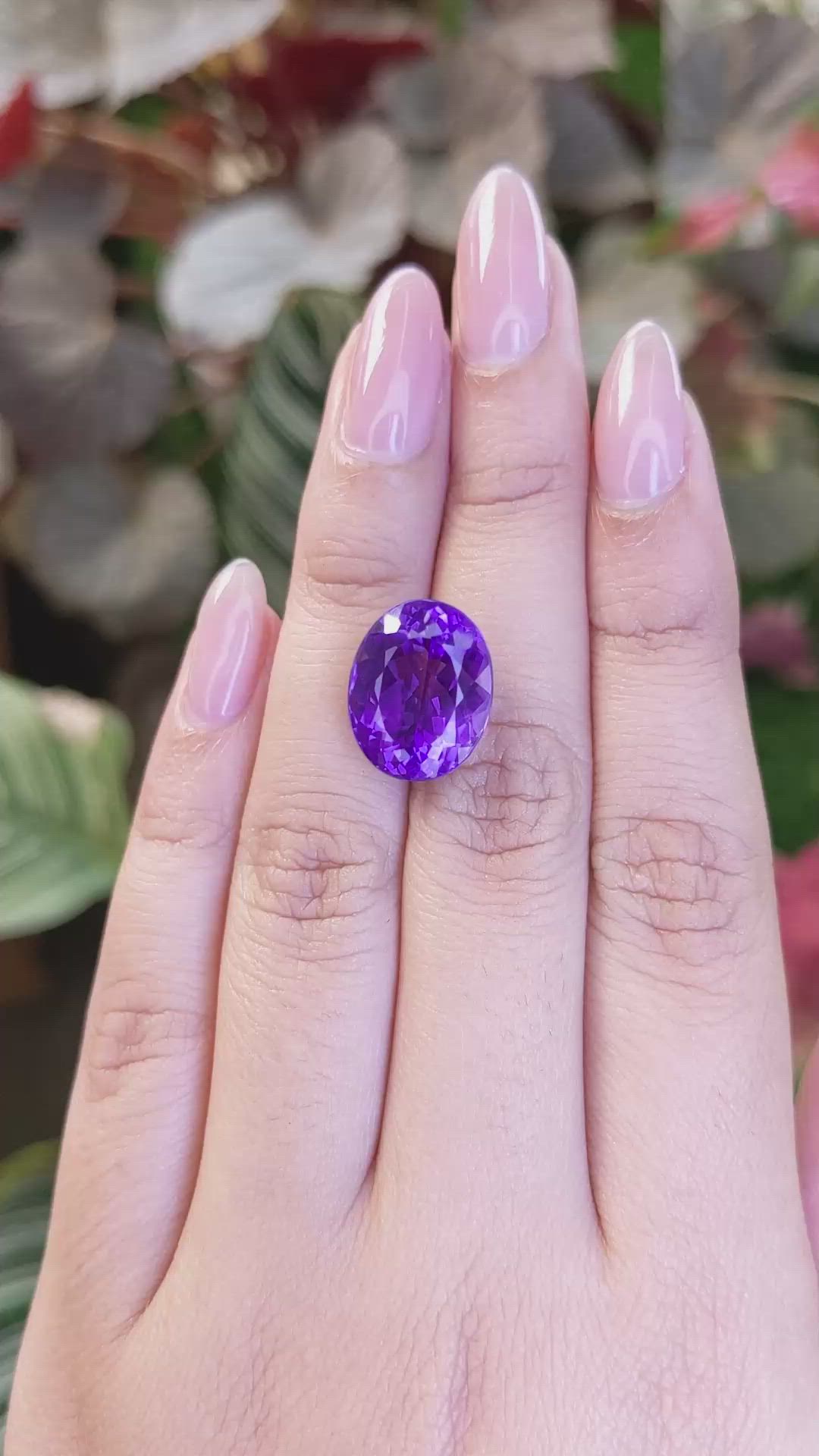 9.57 Ct. Purple Amethyst from Brazil Size Video