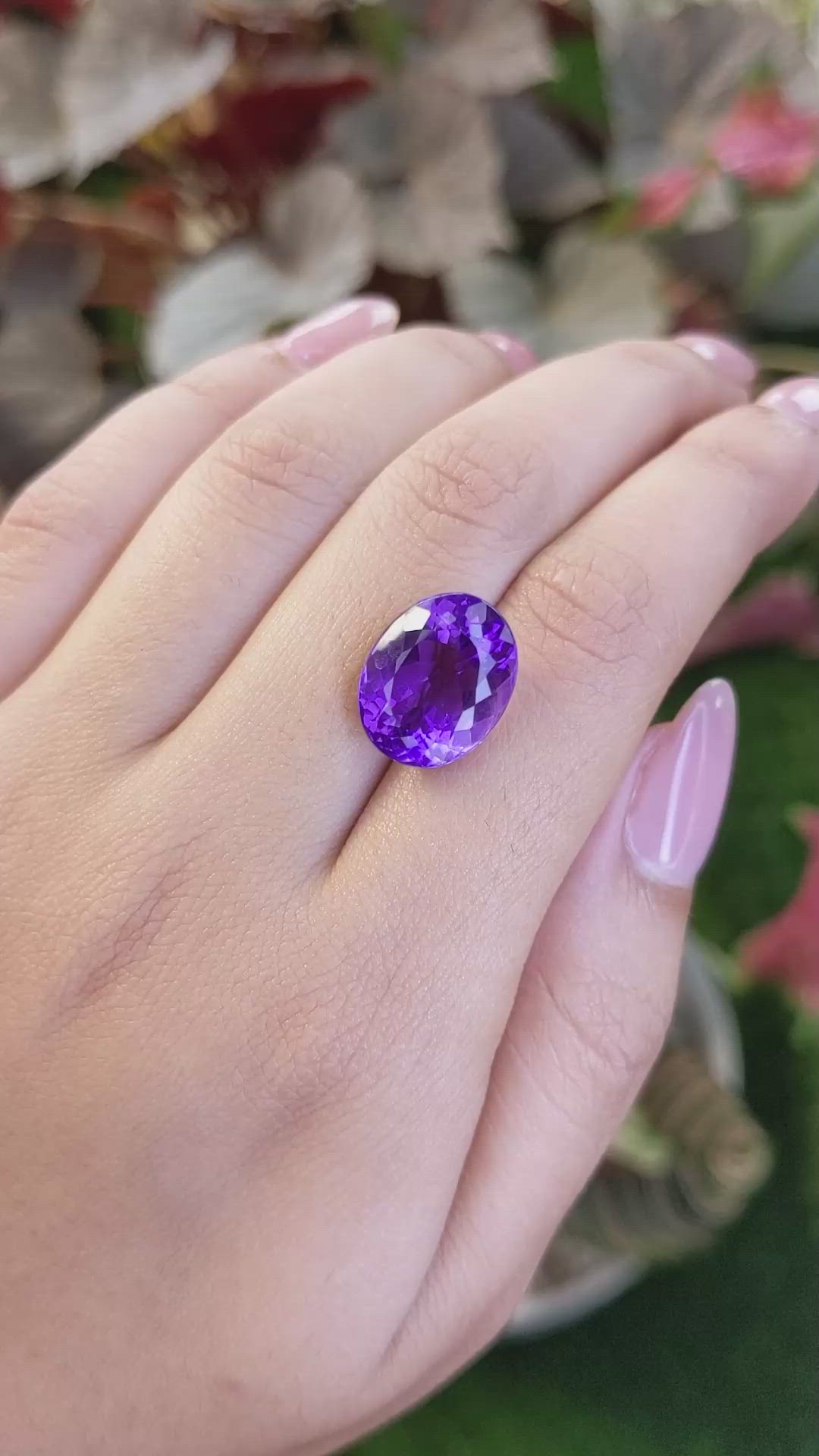 9.57 Ct. Purple Amethyst from Brazil Size Video