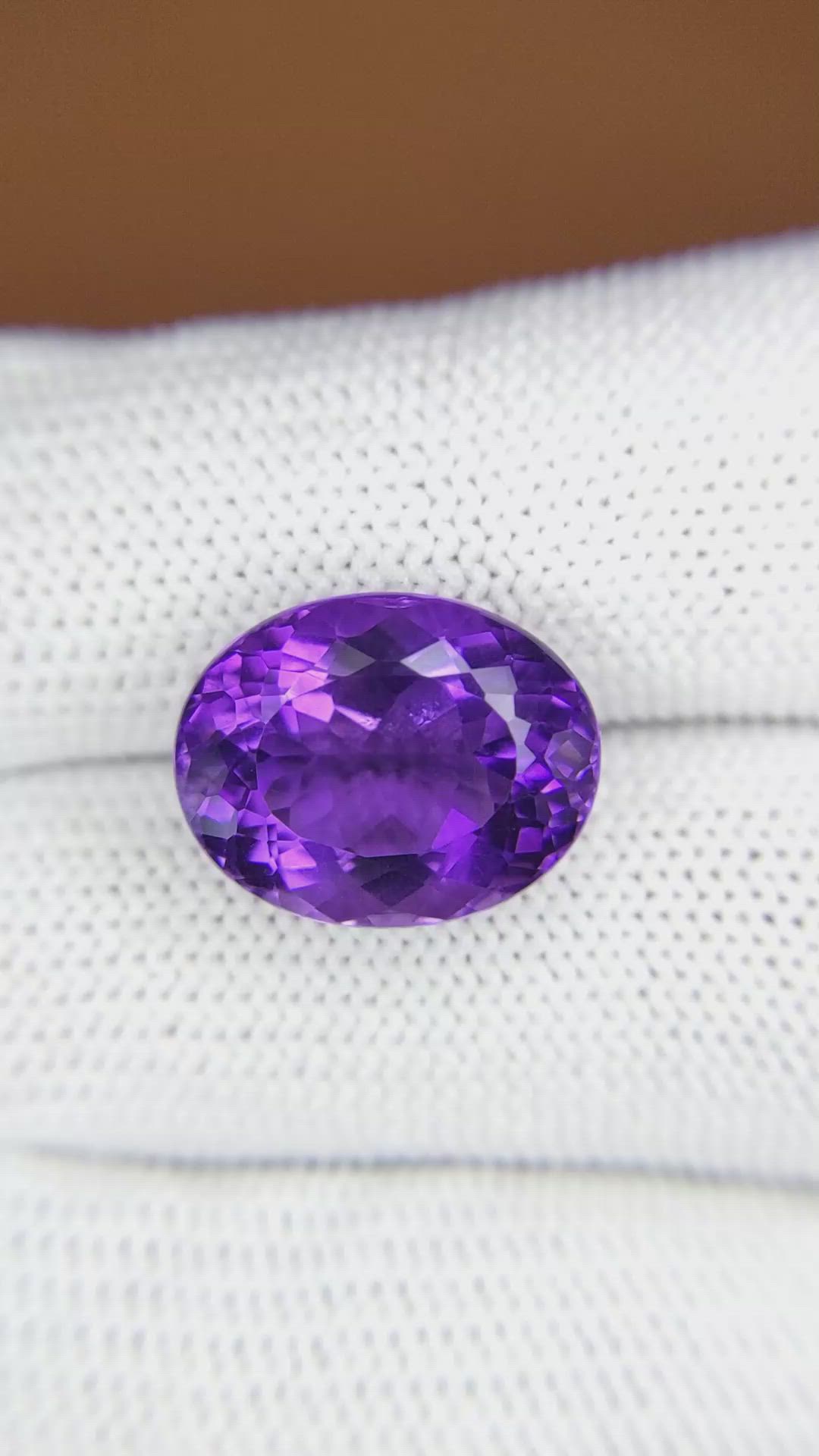 9.57 Ct. Purple Amethyst from Brazil Size Video