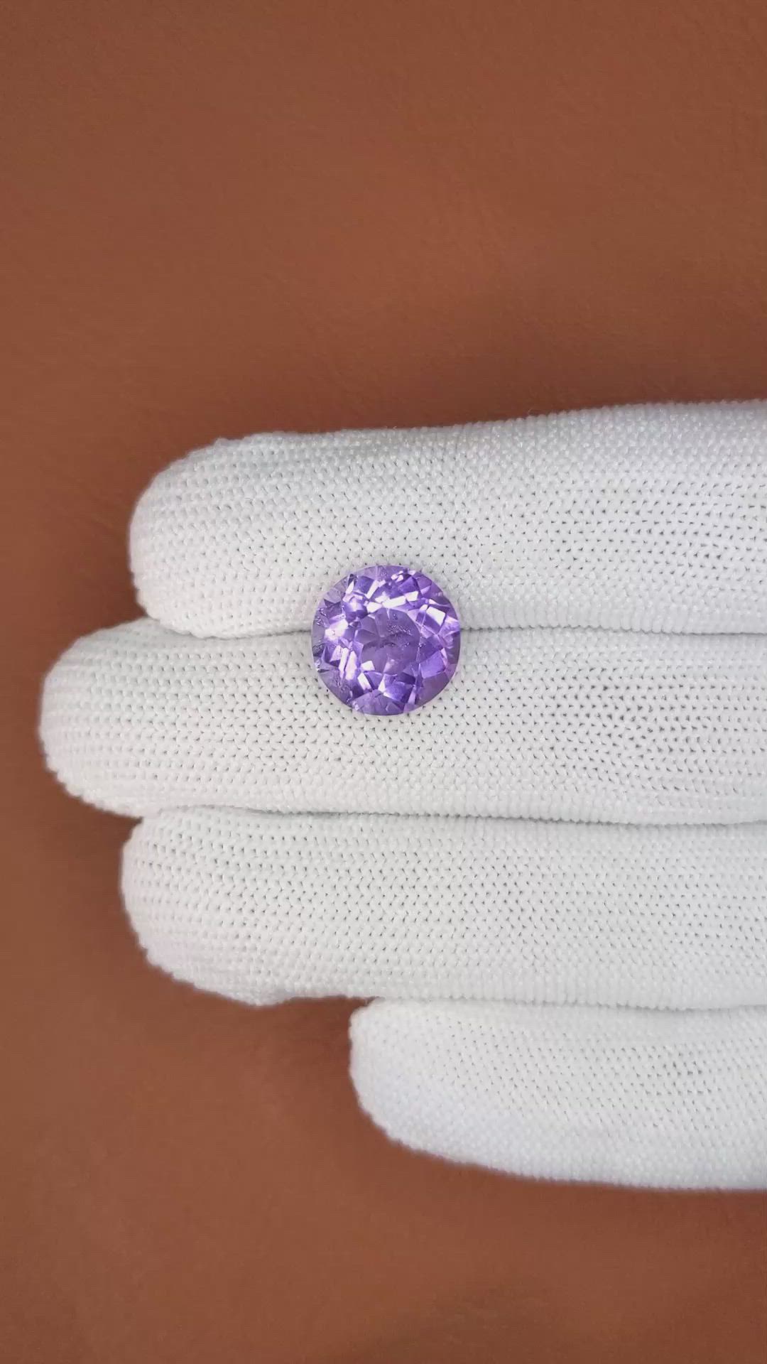 6.83 Ct. Purple Amethyst from Brazil Size Video