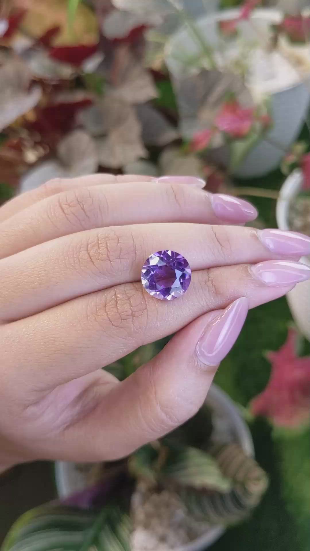 6.83 Ct. Purple Amethyst from Brazil Size Video
