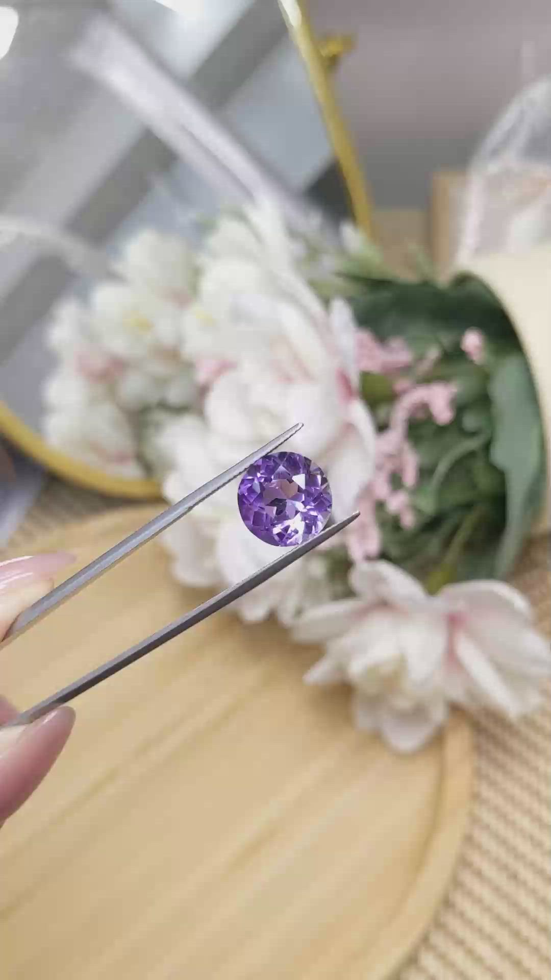 6.83 Ct. Purple Amethyst from Brazil Size Video