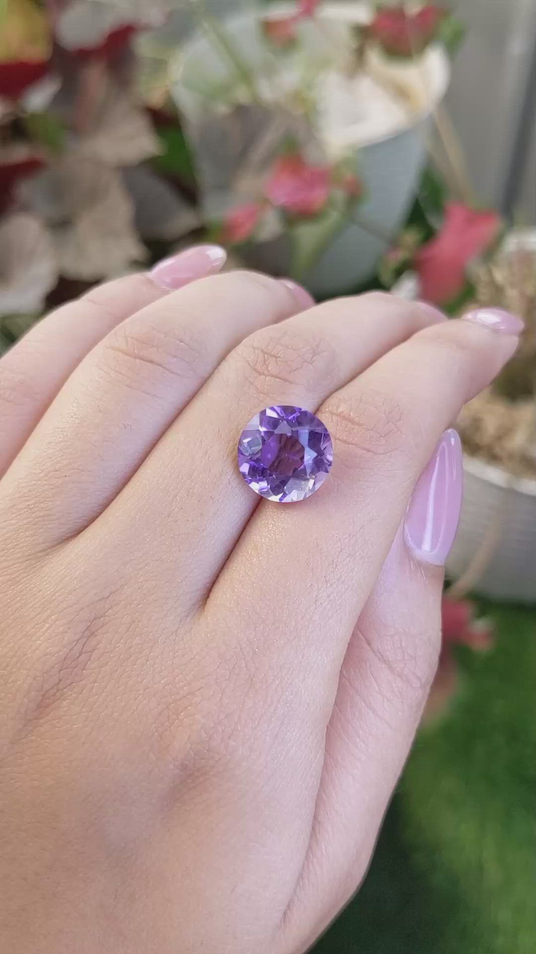 6.83 Ct. Purple Amethyst from Brazil Size Video