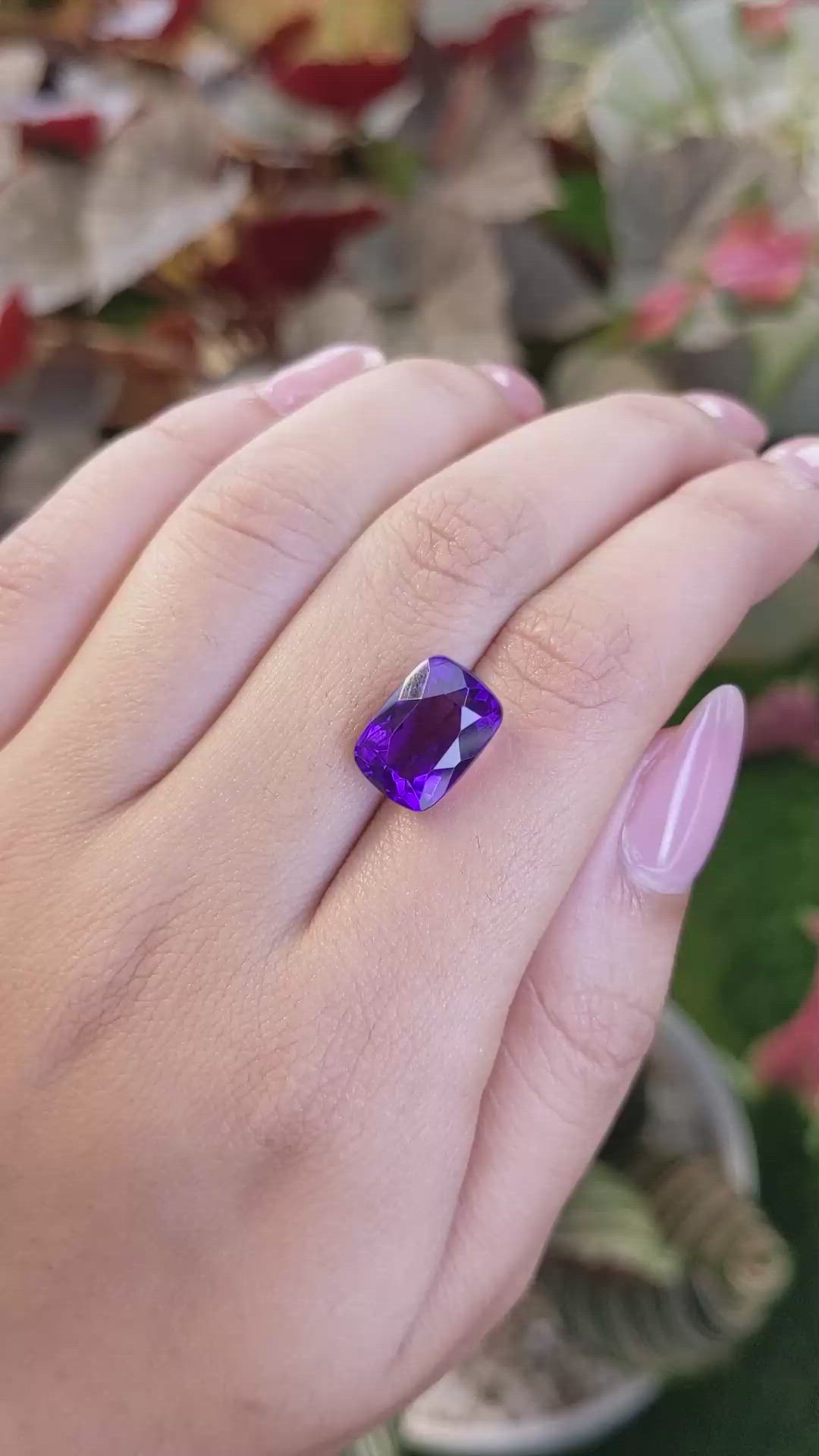 6.58 Ct. Purple Amethyst from Brazil Size Video