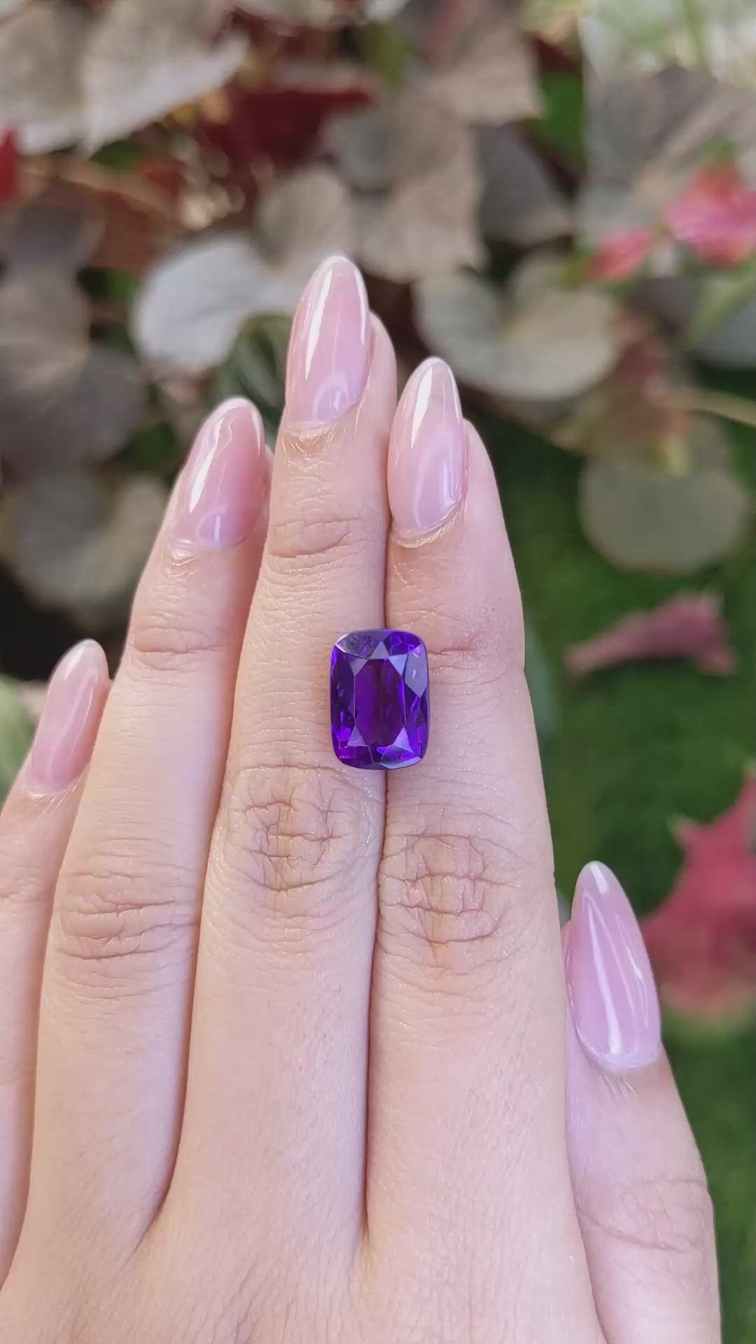 6.58 Ct. Purple Amethyst from Brazil Size Video
