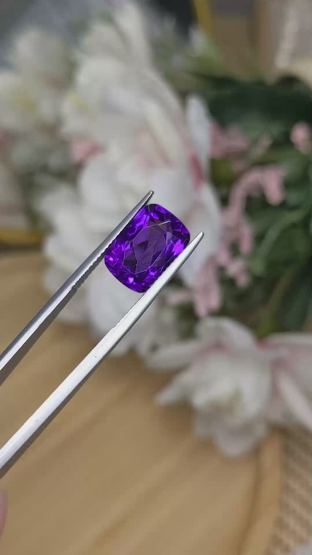 6.58 Ct. Purple Amethyst from Brazil Size Video