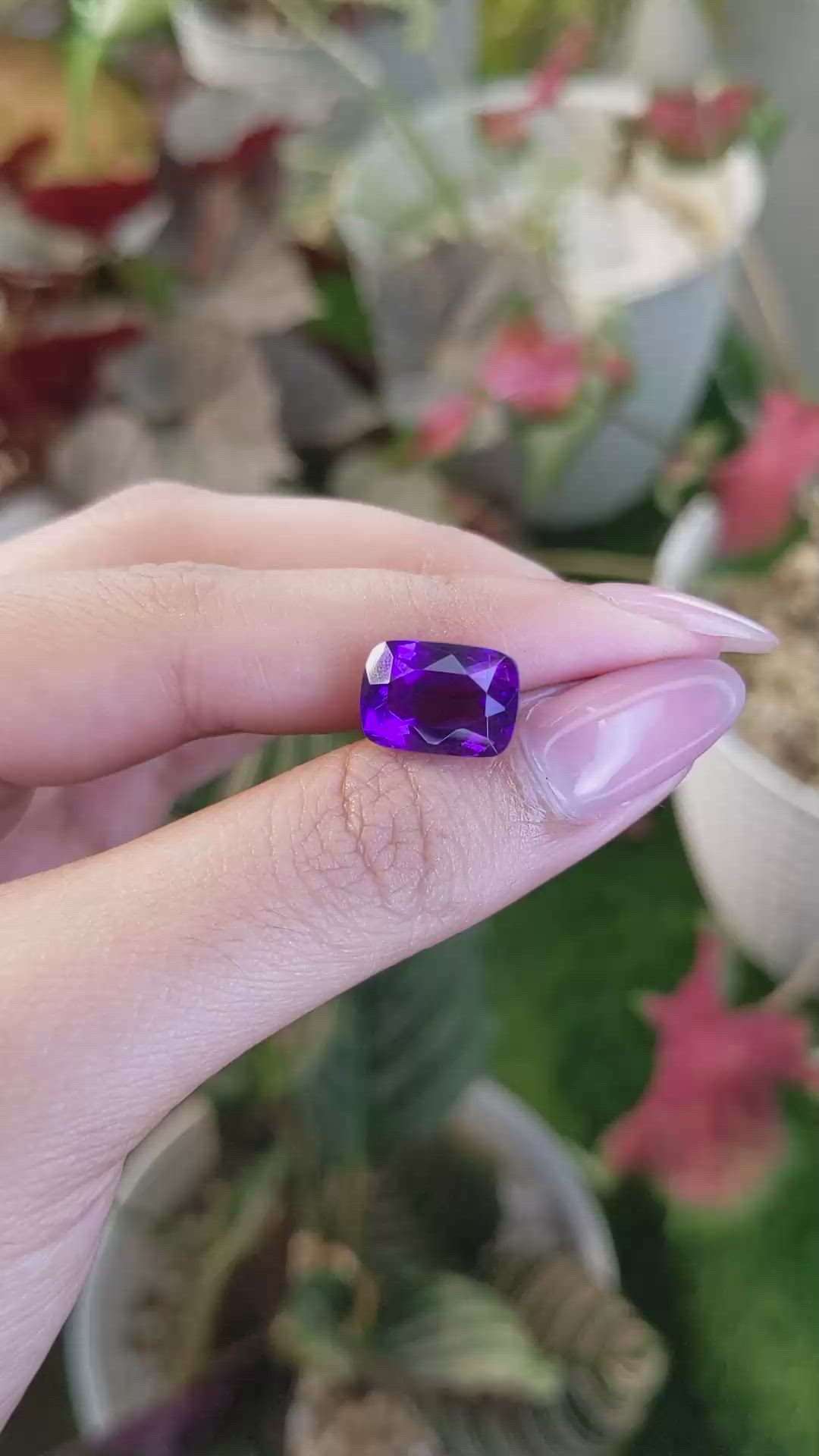 6.58 Ct. Purple Amethyst from Brazil Size Video
