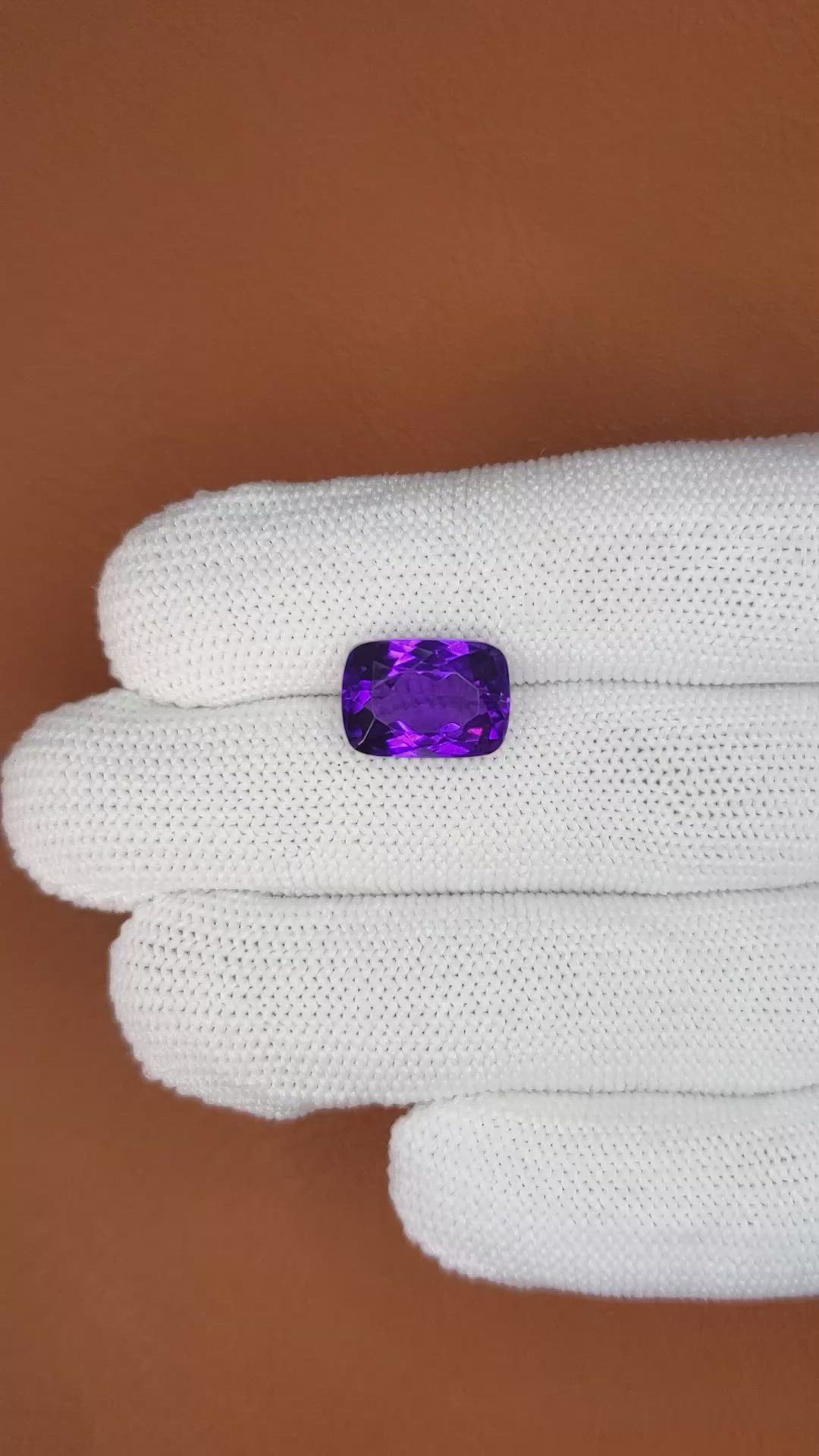 6.58 Ct. Purple Amethyst from Brazil Size Video