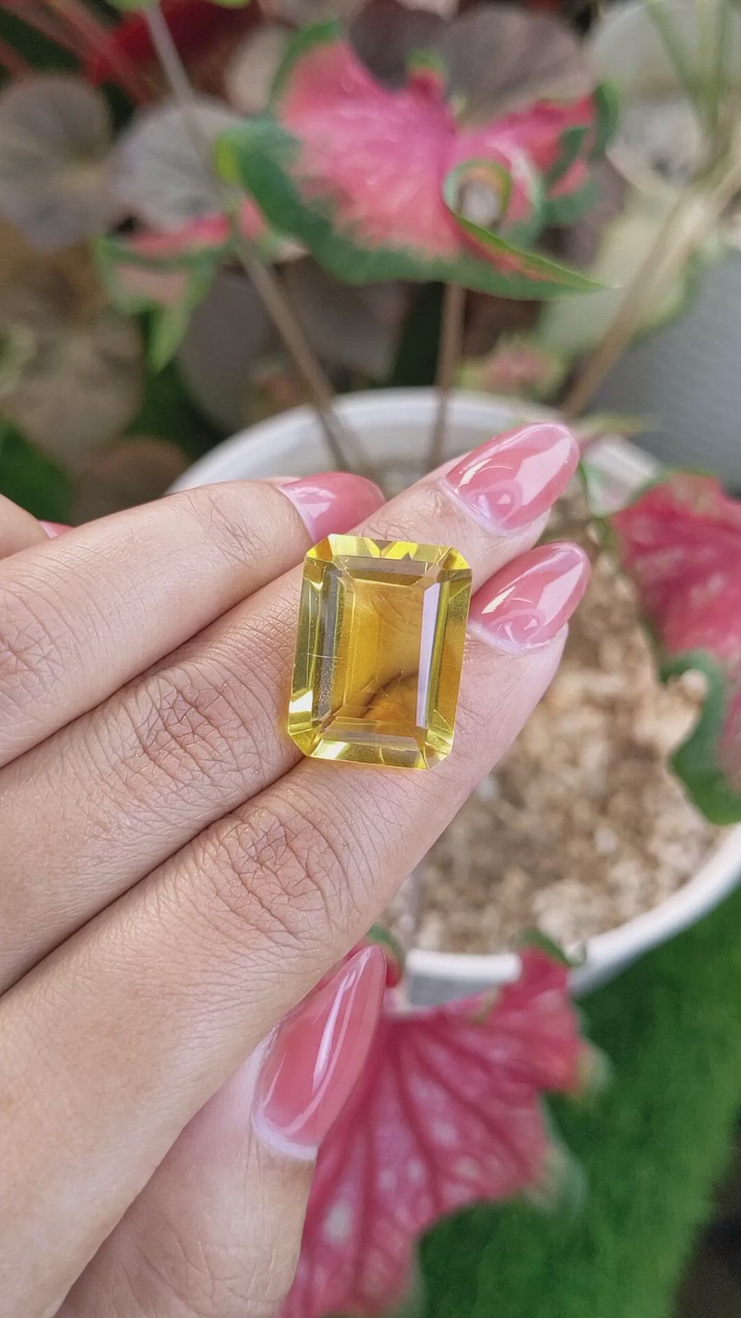 19.12 Ct. Orangish Yellow Citrine from Ceylon (Sri Lanka) Size Video