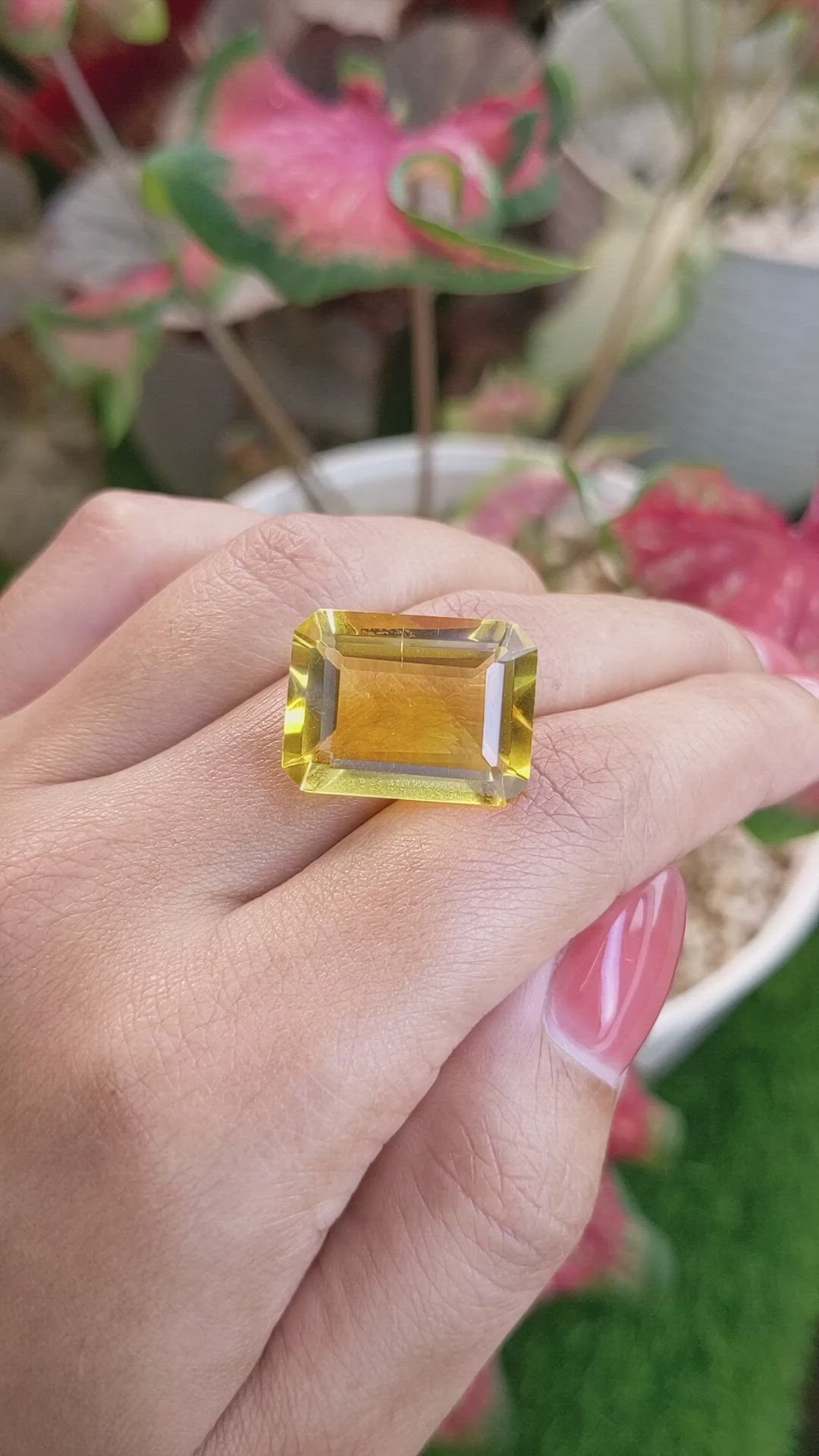 19.12 Ct. Orangish Yellow Citrine from Ceylon (Sri Lanka) Size Video