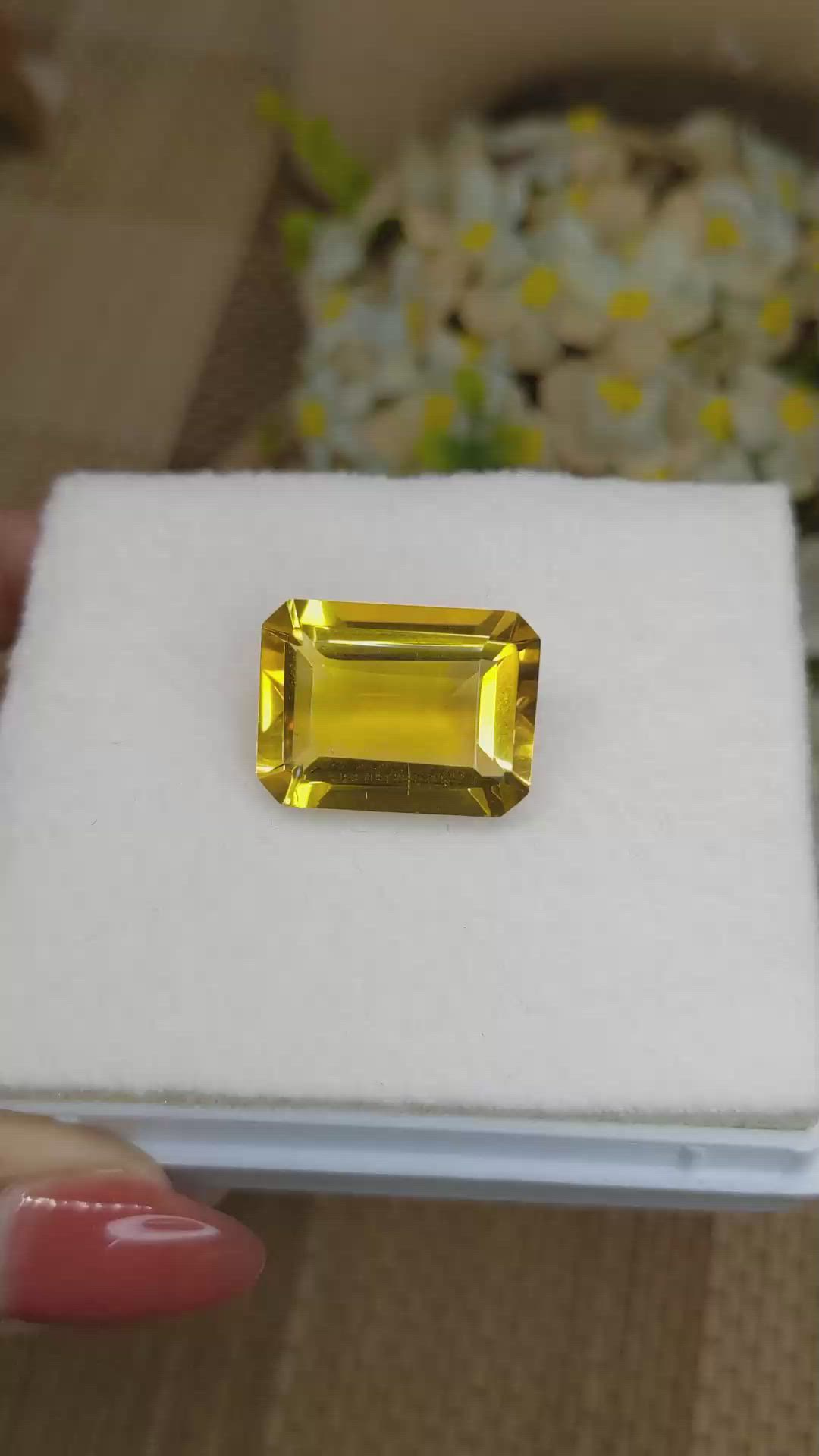 19.12 Ct. Orangish Yellow Citrine from Ceylon (Sri Lanka) Size Video