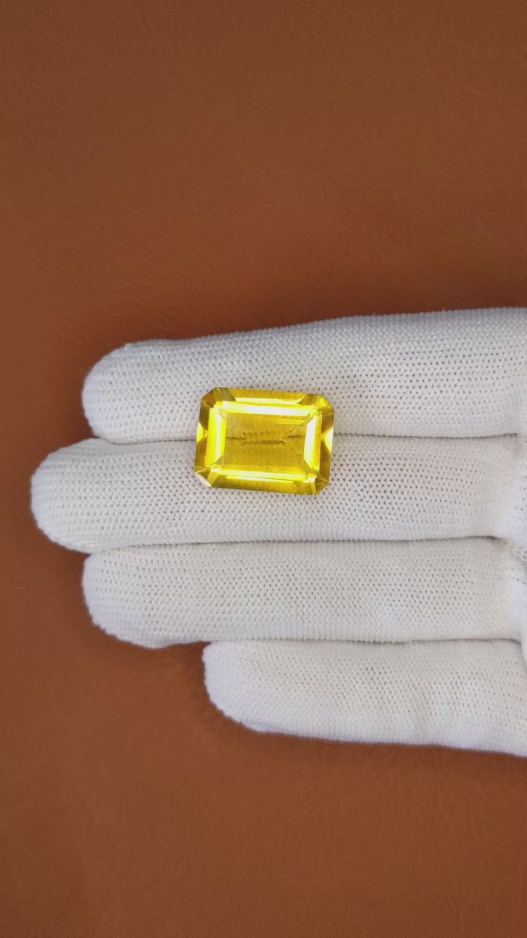 19.12 Ct. Orangish Yellow Citrine from Ceylon (Sri Lanka) Size Video