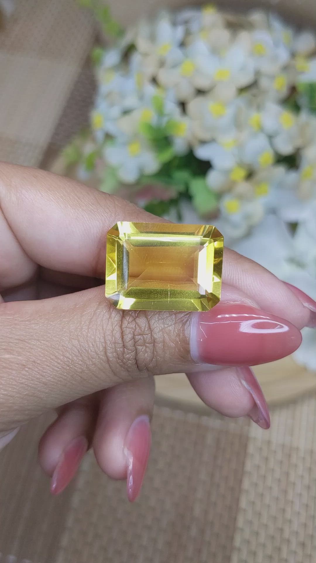 19.12 Ct. Orangish Yellow Citrine from Ceylon (Sri Lanka) Size Video