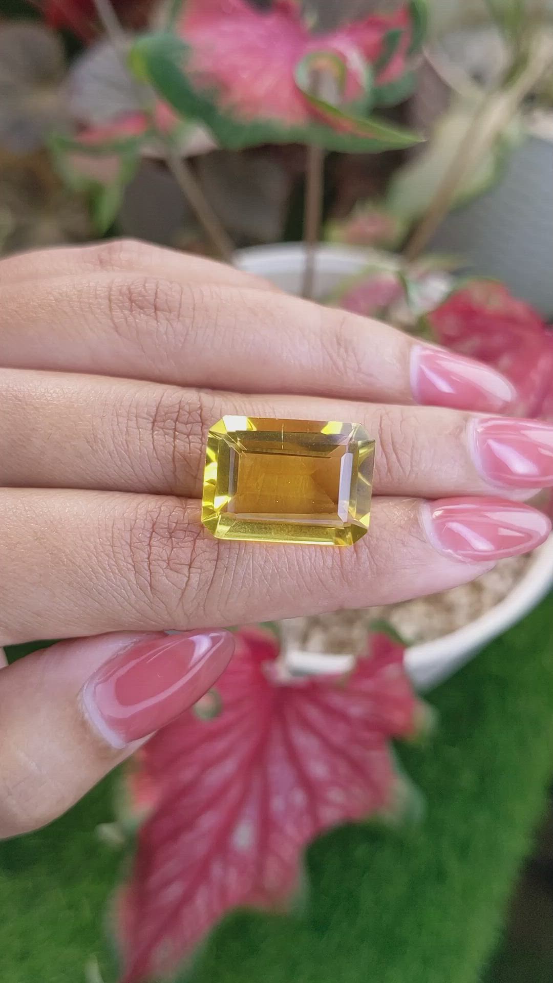19.12 Ct. Orangish Yellow Citrine from Ceylon (Sri Lanka) Size Video