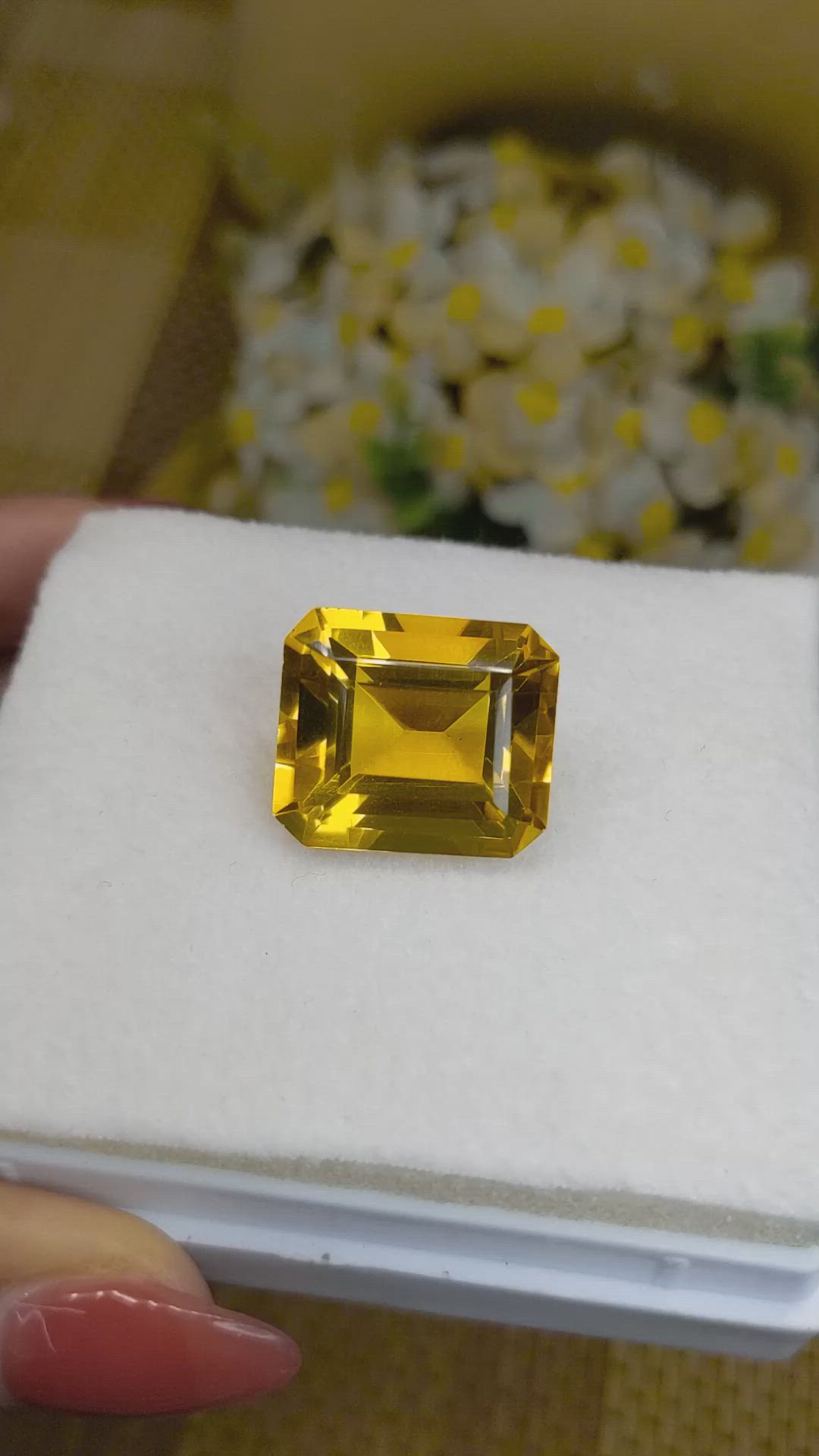 25.47 Ct. Yellowish Orange Citrine from Ceylon (Sri Lanka) Size Video