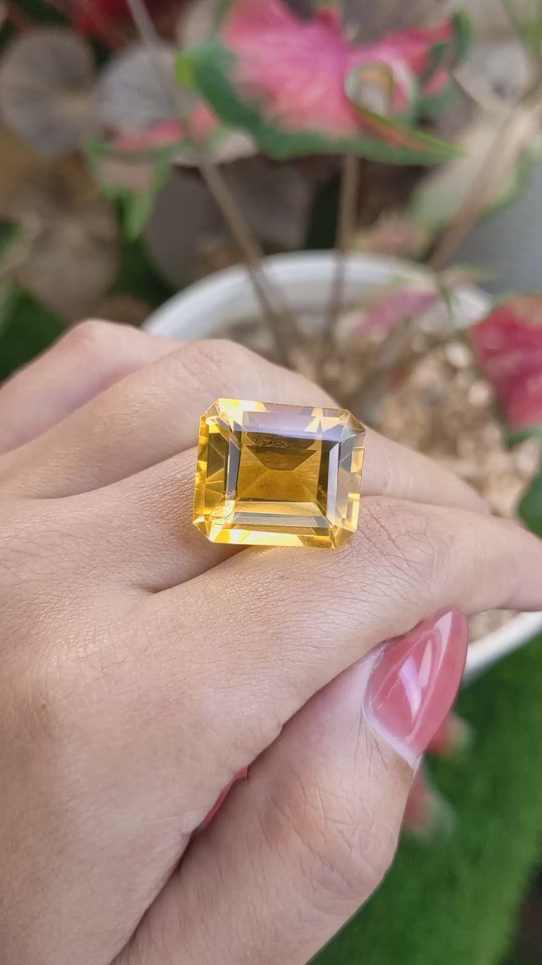 25.47 Ct. Yellowish Orange Citrine from Ceylon (Sri Lanka) Size Video
