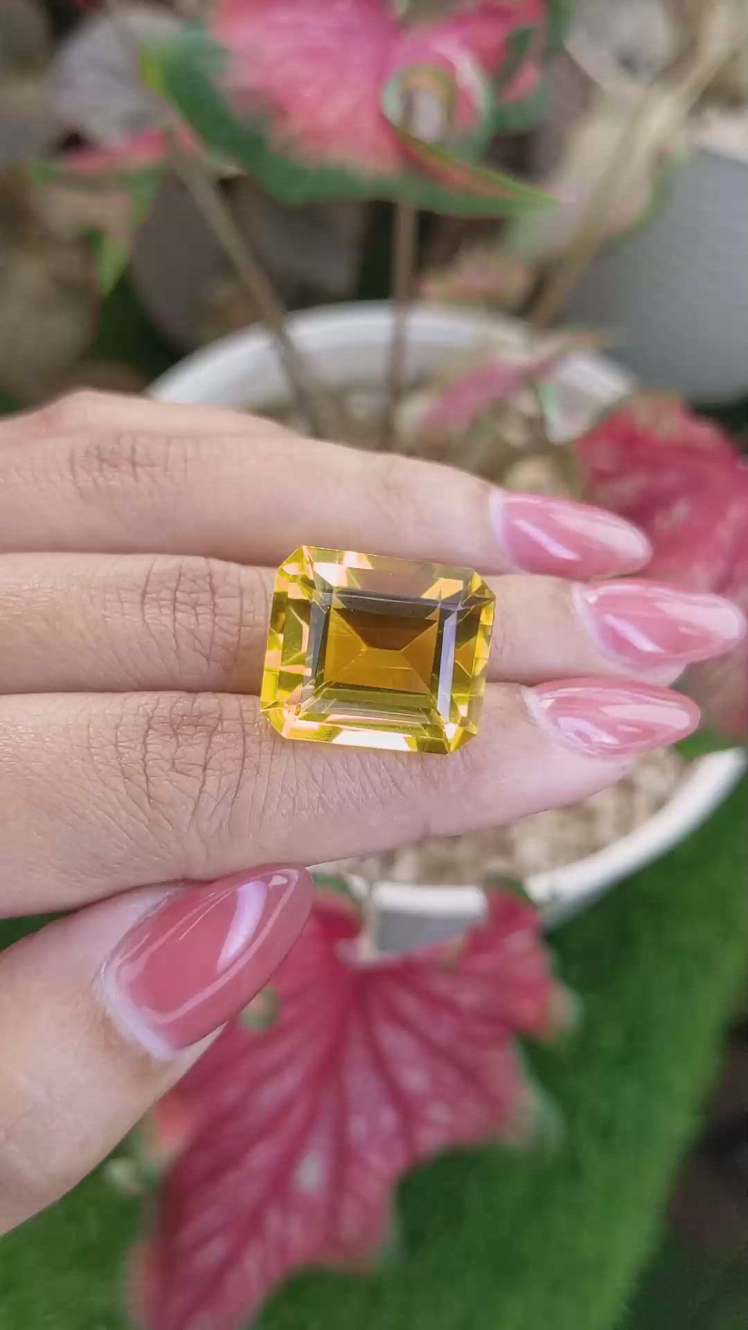 25.47 Ct. Yellowish Orange Citrine from Ceylon (Sri Lanka) Size Video
