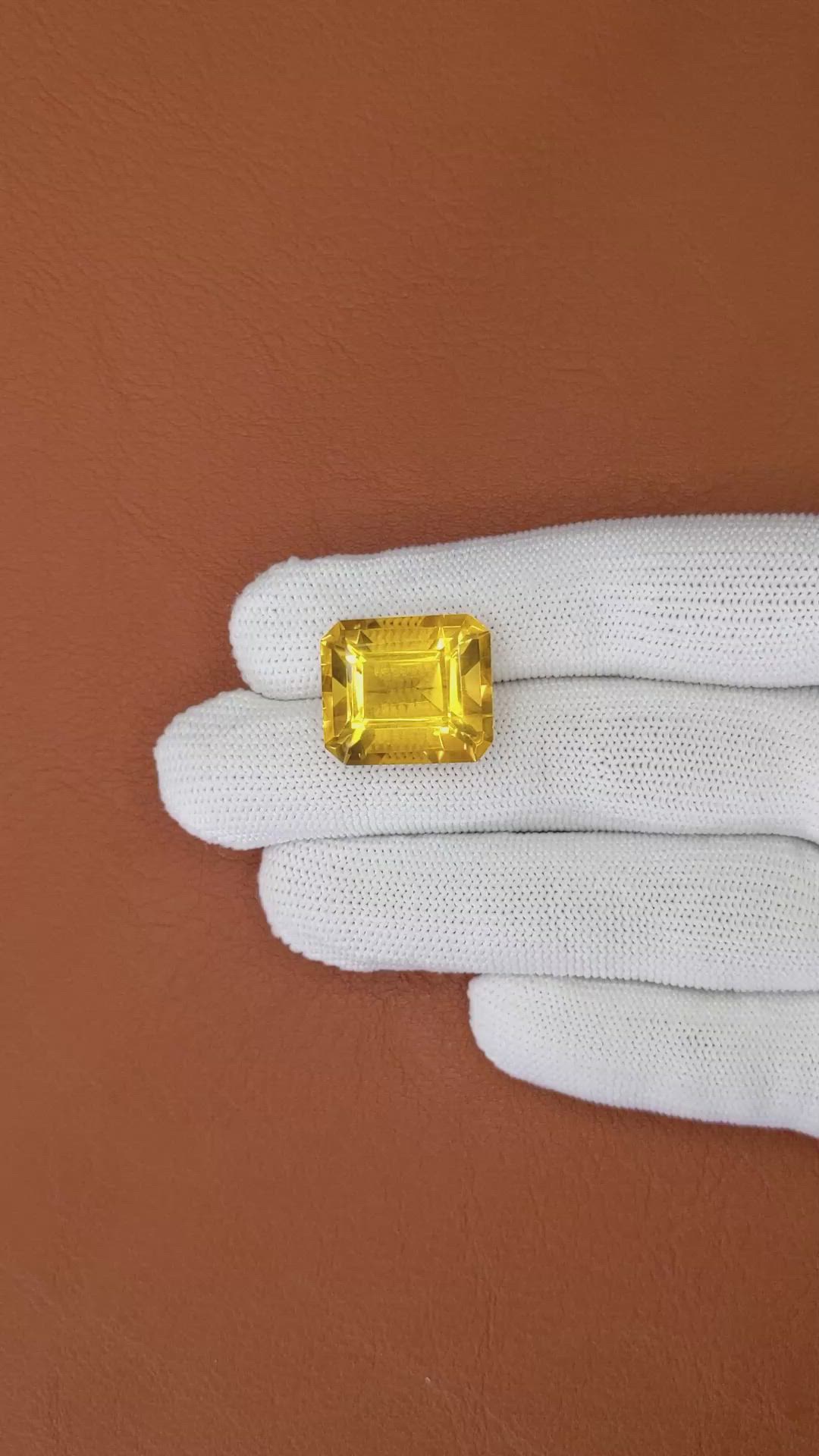25.47 Ct. Yellowish Orange Citrine from Ceylon (Sri Lanka) Size Video