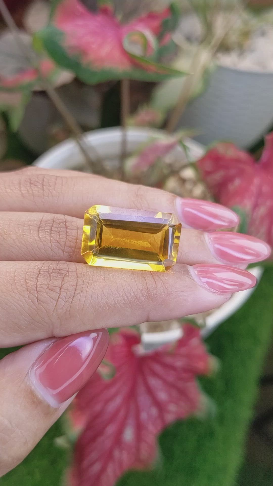 20.12 Ct. Yellowish Orange Citrine from Ceylon (Sri Lanka) Size Video