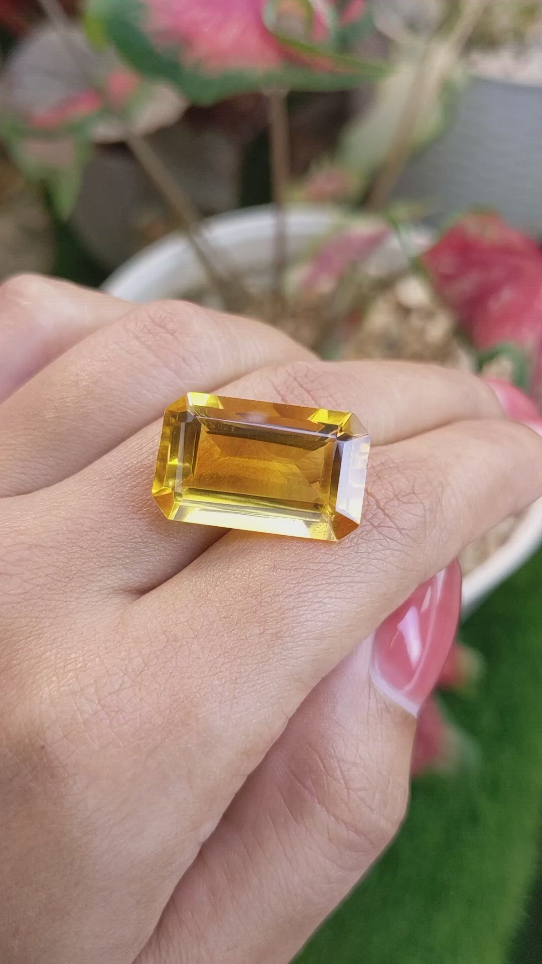20.12 Ct. Yellowish Orange Citrine from Ceylon (Sri Lanka) Size Video